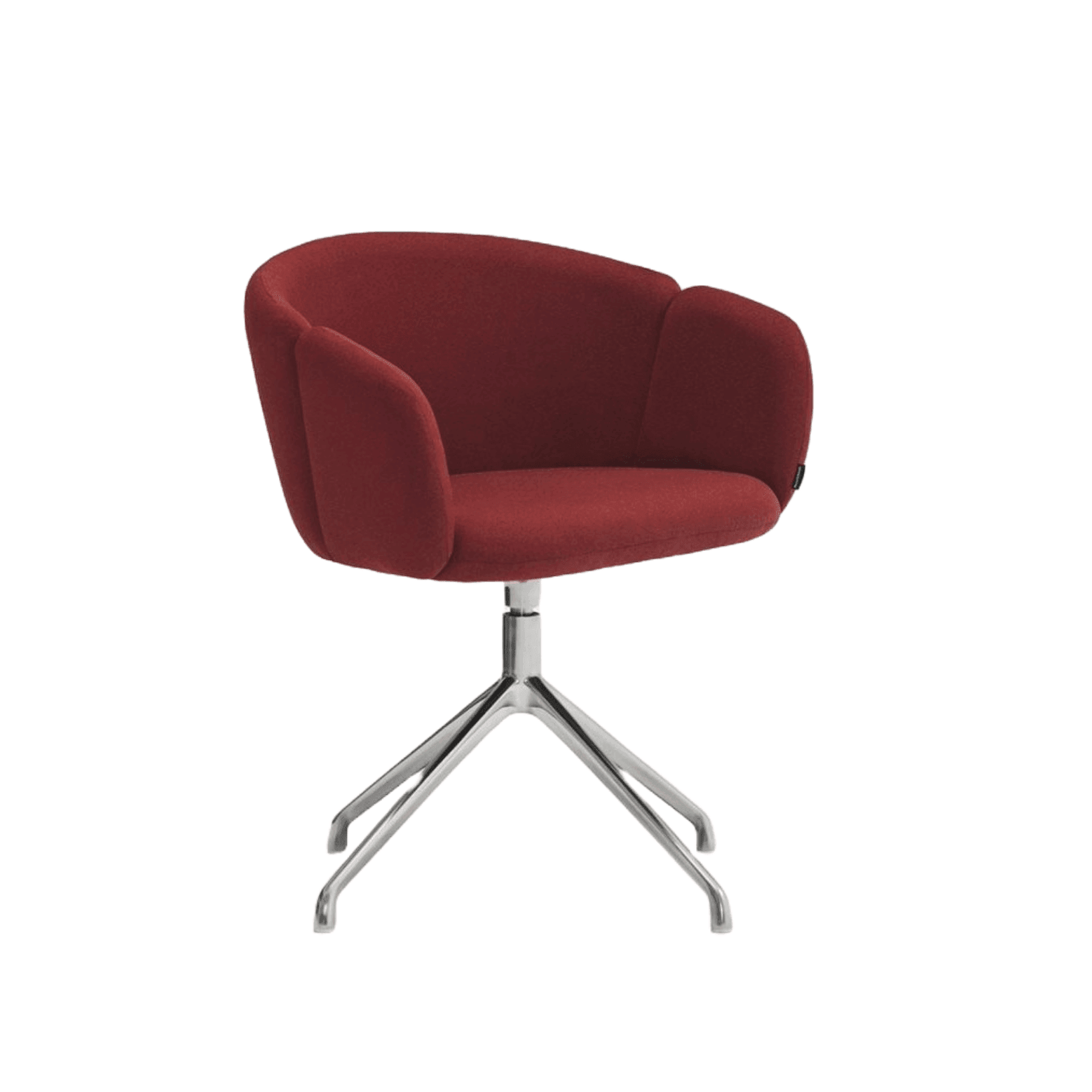 Krzesło obrotowe z podłokietnikami ADD czerwony z chromowaną podstawą Teulat    Eye on Design