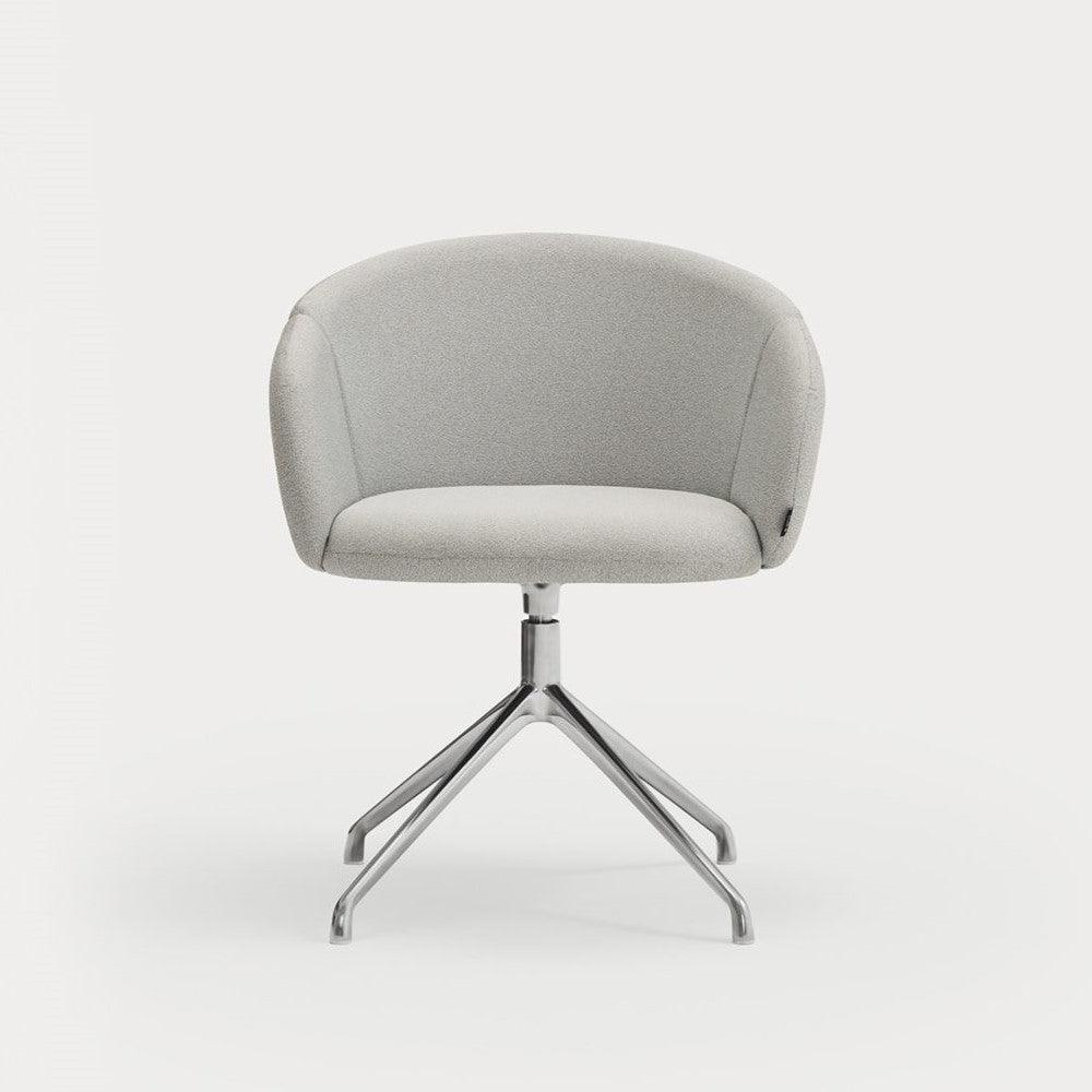Krzesło obrotowe z podłokietnikami ADD szary z chromowaną podstawą Teulat    Eye on Design