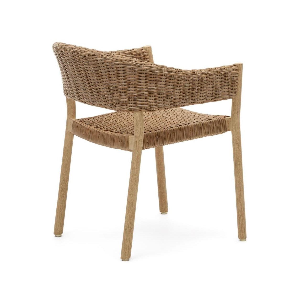 Krzesło ogrodowe POLA lite drewno eukaliptusowe z rattanowy wykończeniem La Forma    Eye on Design