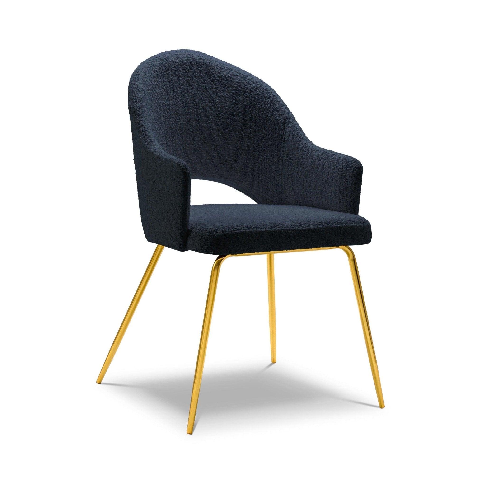 Krzesło w tkaninie boucle LYS ciemnoniebieski CXL by Christian Lacroix    Eye on Design