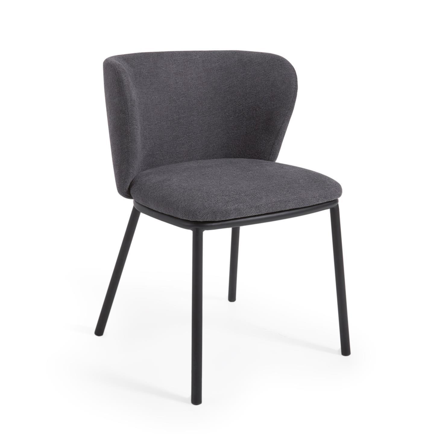 Krzesło w tkaninie szenilowej CISELIA ciemnoszary La Forma    Eye on Design