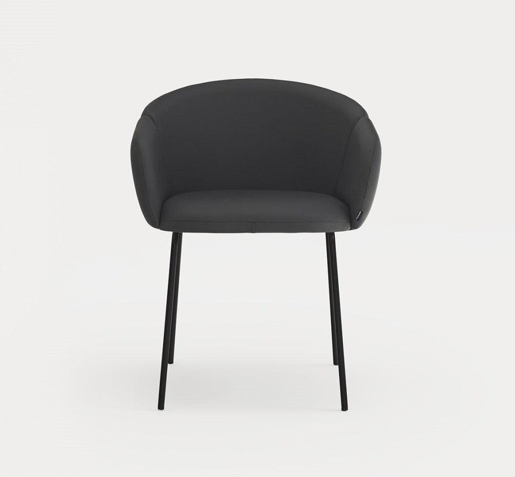 Krzesło z podłokietnikami ADD ekoskóra czarna Teulat    Eye on Design