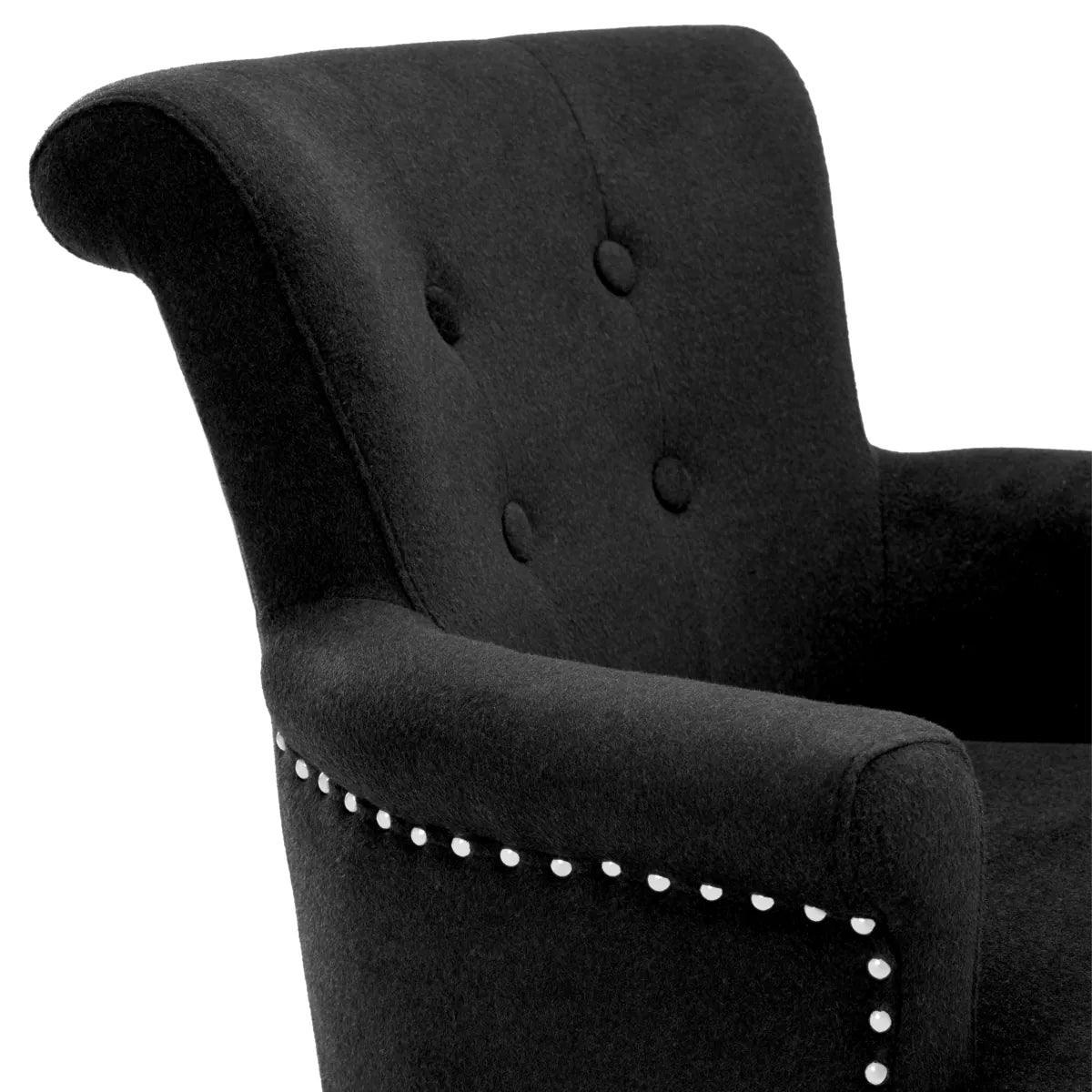 Krzesło z podłokietnikami KEY LARGO czarny Eichholtz    Eye on Design