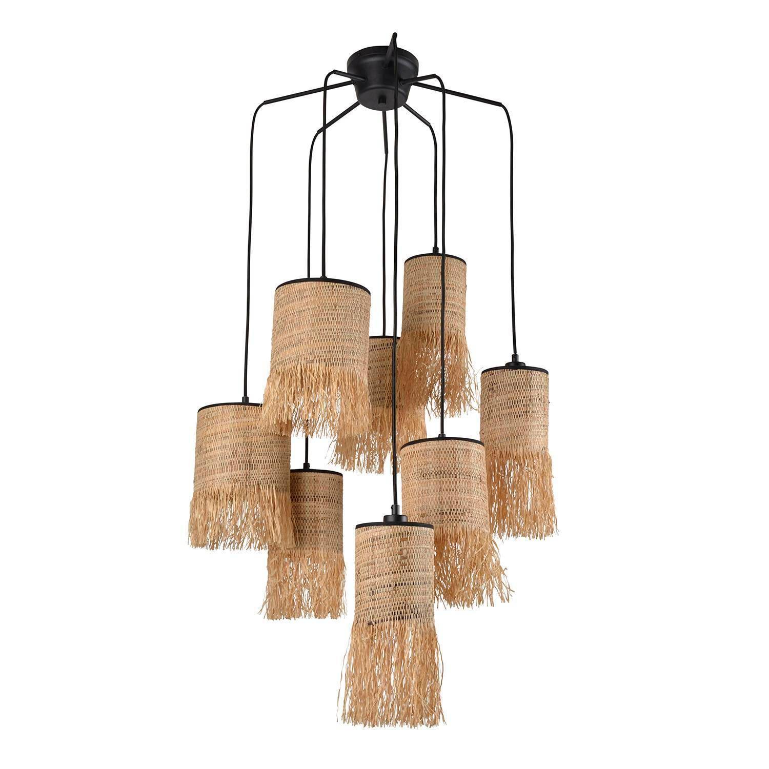 Lampa sufitowa FORMENTERA 8L bananowiec i rafia Market Set    Eye on Design