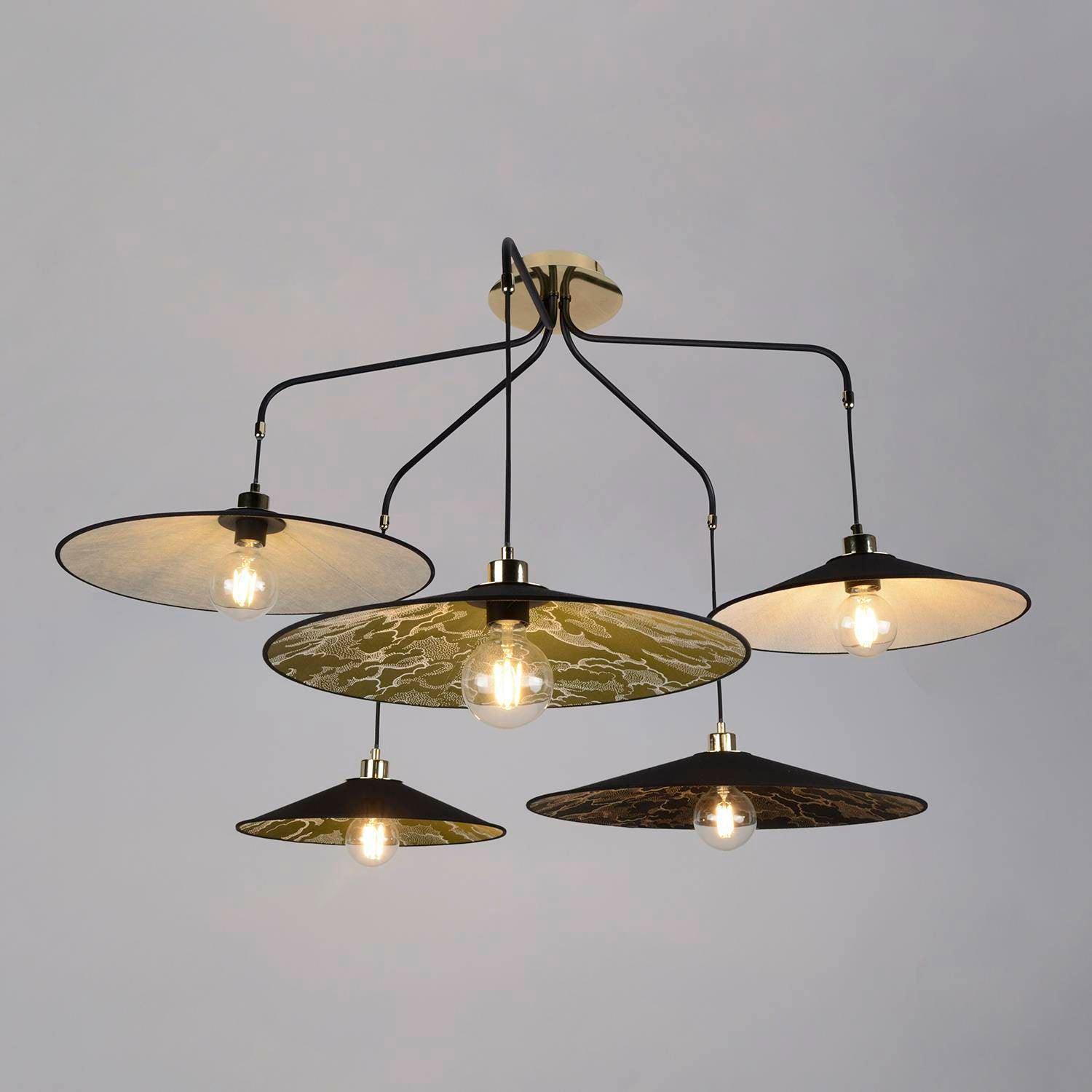 Lampa sufitowa GATSBY 5L mosiężny z czarnym Market Set    Eye on Design