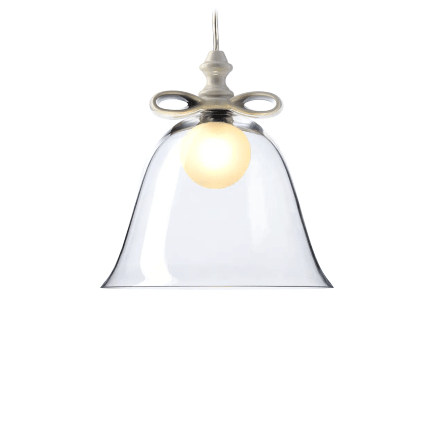 Lampa wisząca BELL transparentne szkło z białym Moooi 36 cm   Eye on Design