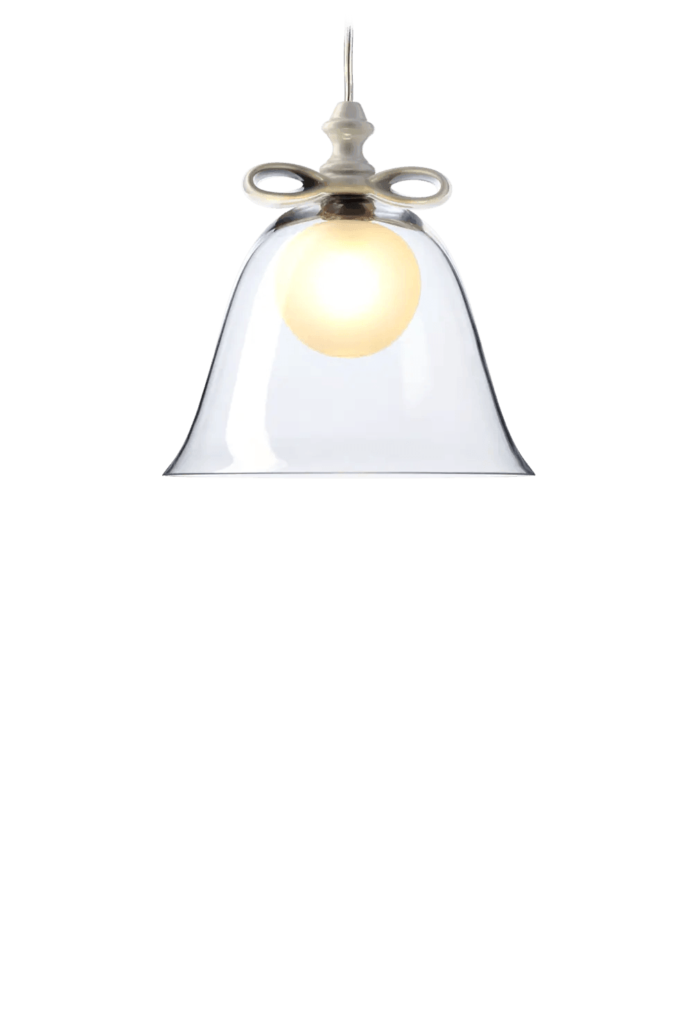 Lampa wisząca BELL transparentne szkło z białym Moooi 23 cm   Eye on Design