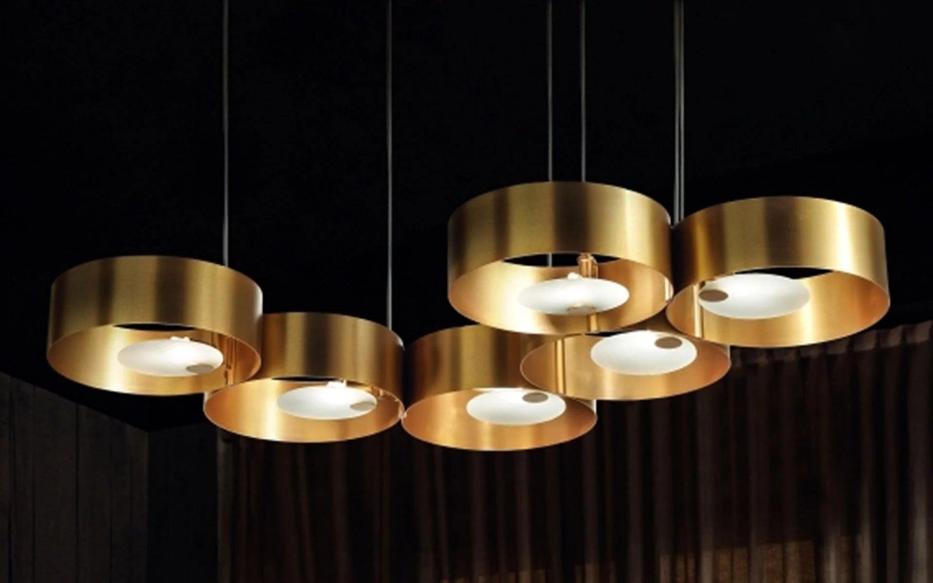 Lampa wisząca SOUND OR6 szczotkowany złoty Masiero    Eye on Design