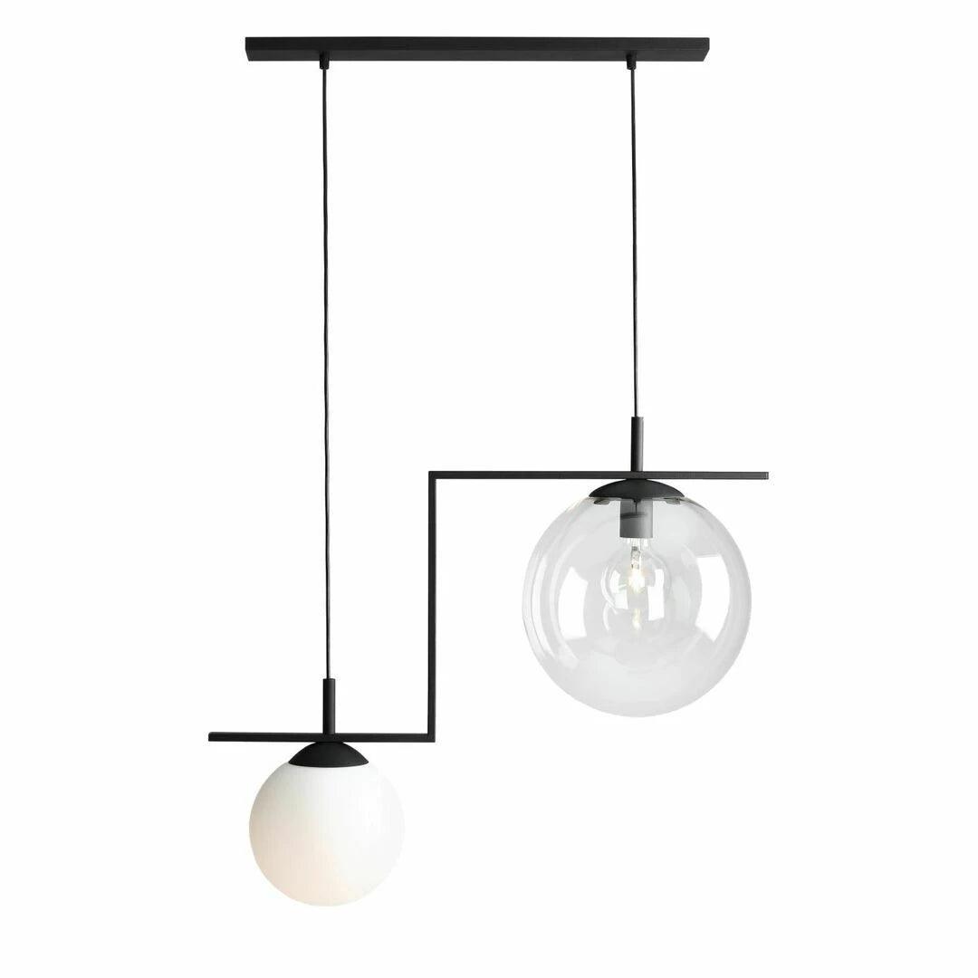 Lampa wisząca ZAC DUO czarny z białym i przezroczystym kloszem Artera    Eye on Design