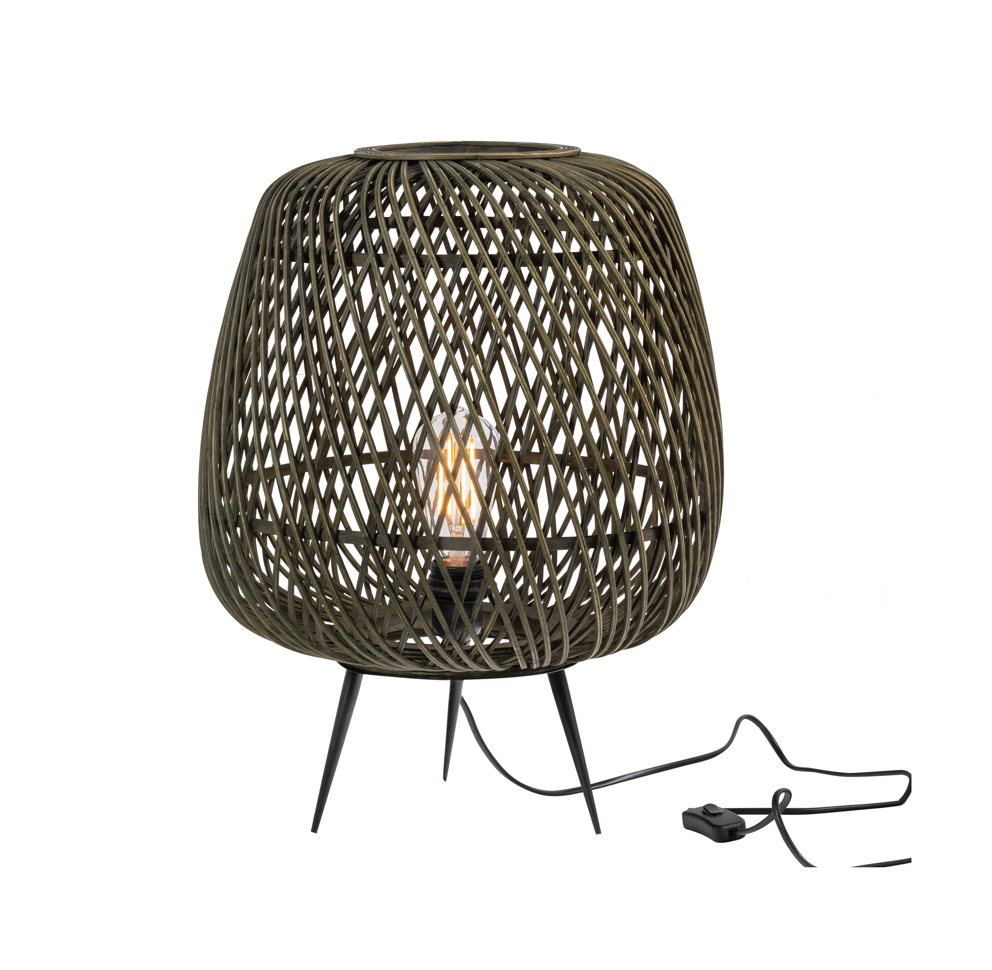 Lampa stołowa bambusowa MOZA zielony Woood Exclusive    Eye on Design
