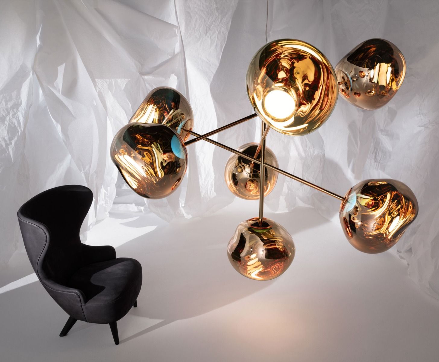 Melt copper chandelier