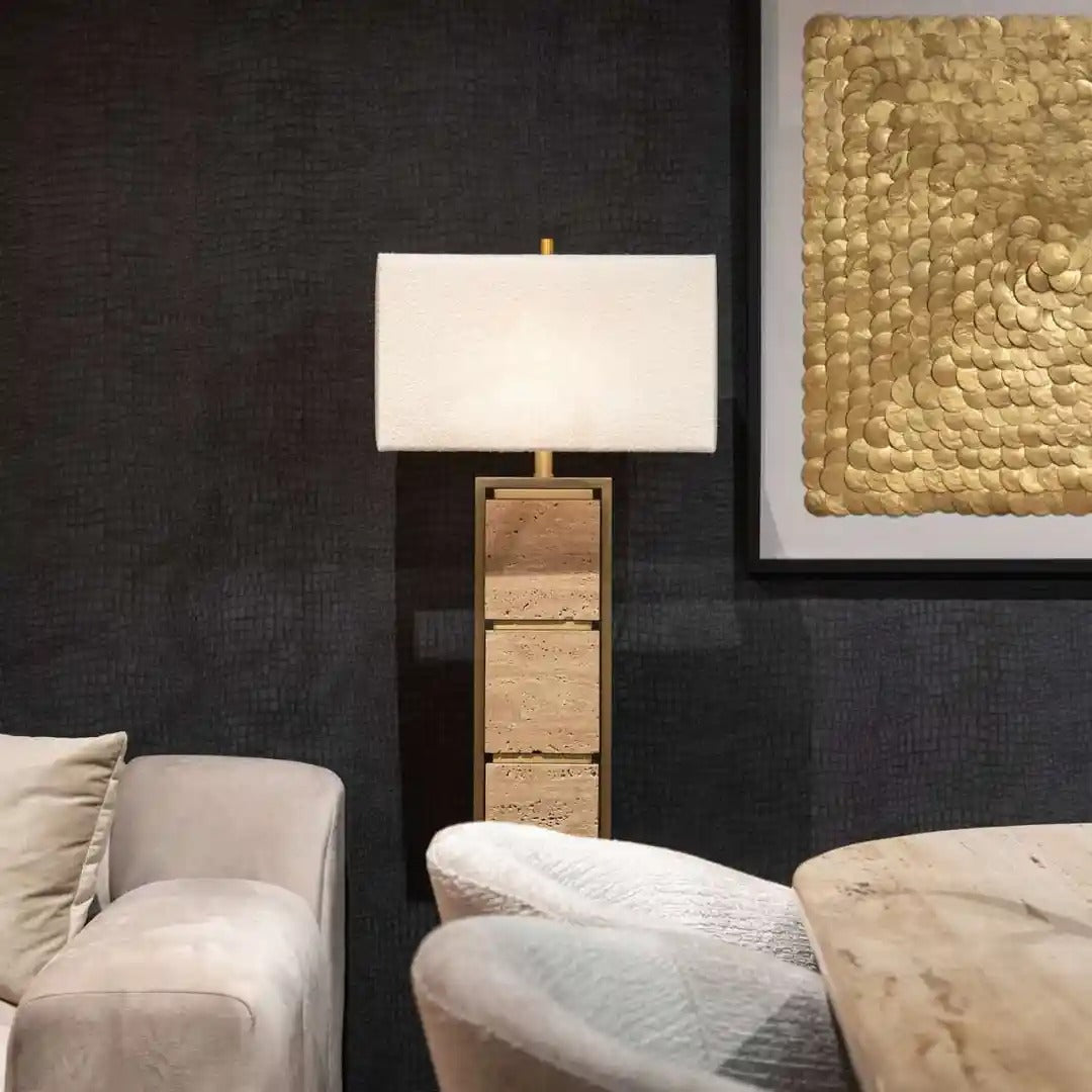 Lampa podłogowa MEYRA brązowy marmur