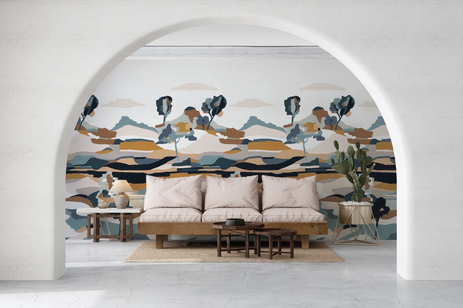 Mural LE BASSIN green with beige
