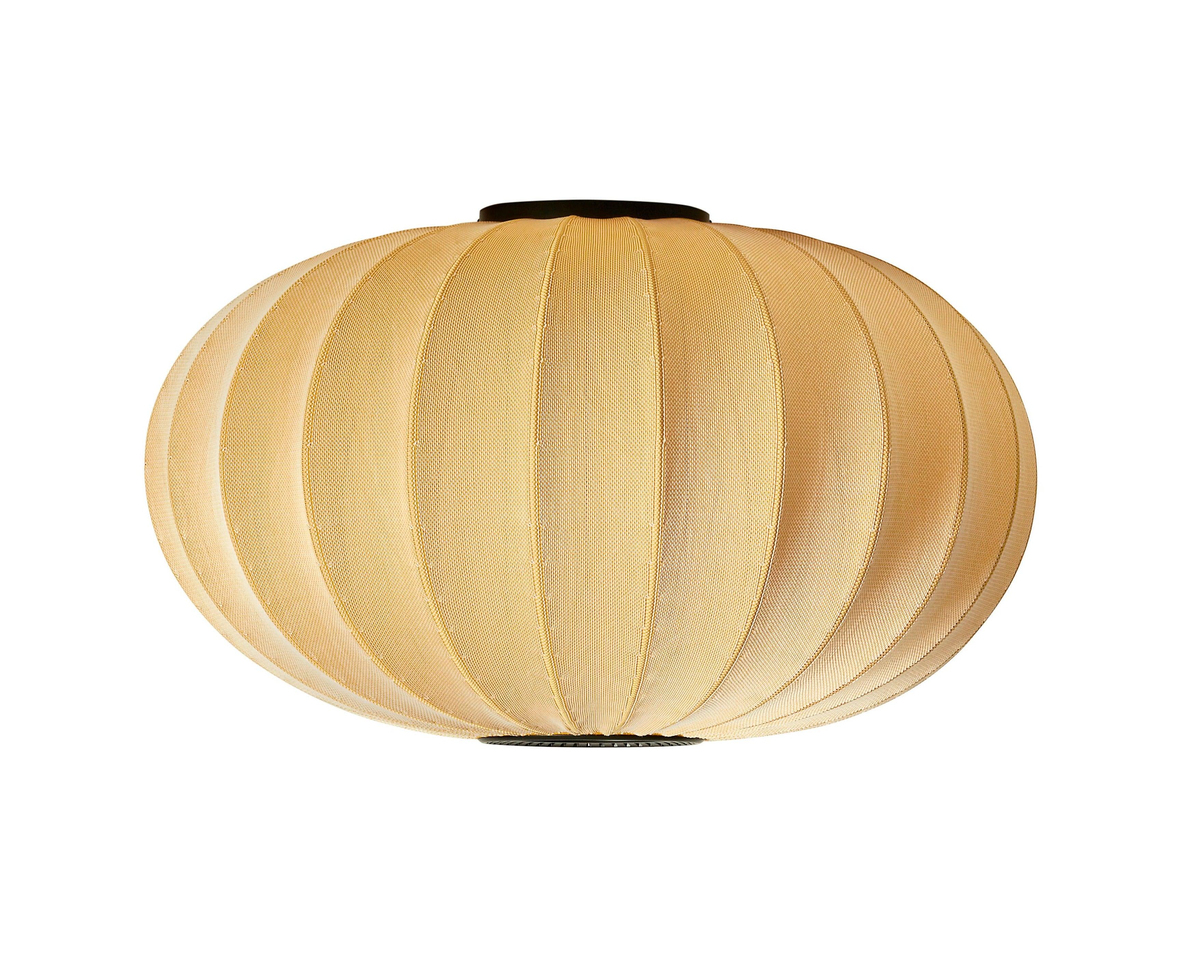 Ovale Deckenlampe mit Strickwitgelb