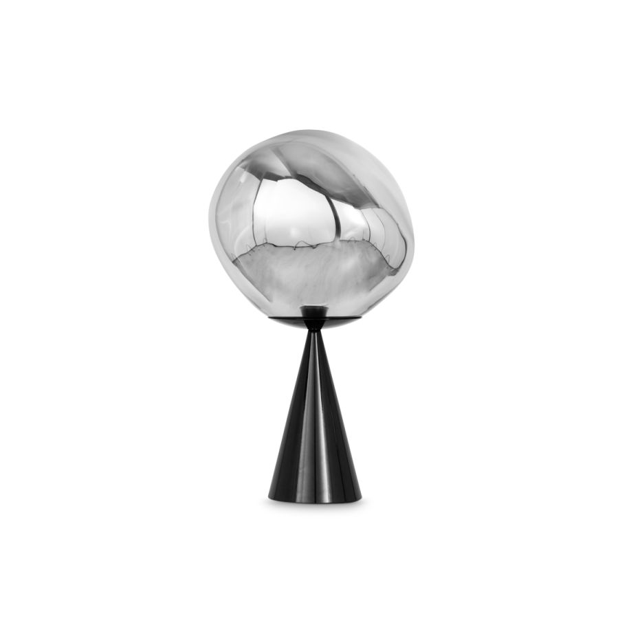 Lampa stołowa MELT srebrny z czarną podstawą