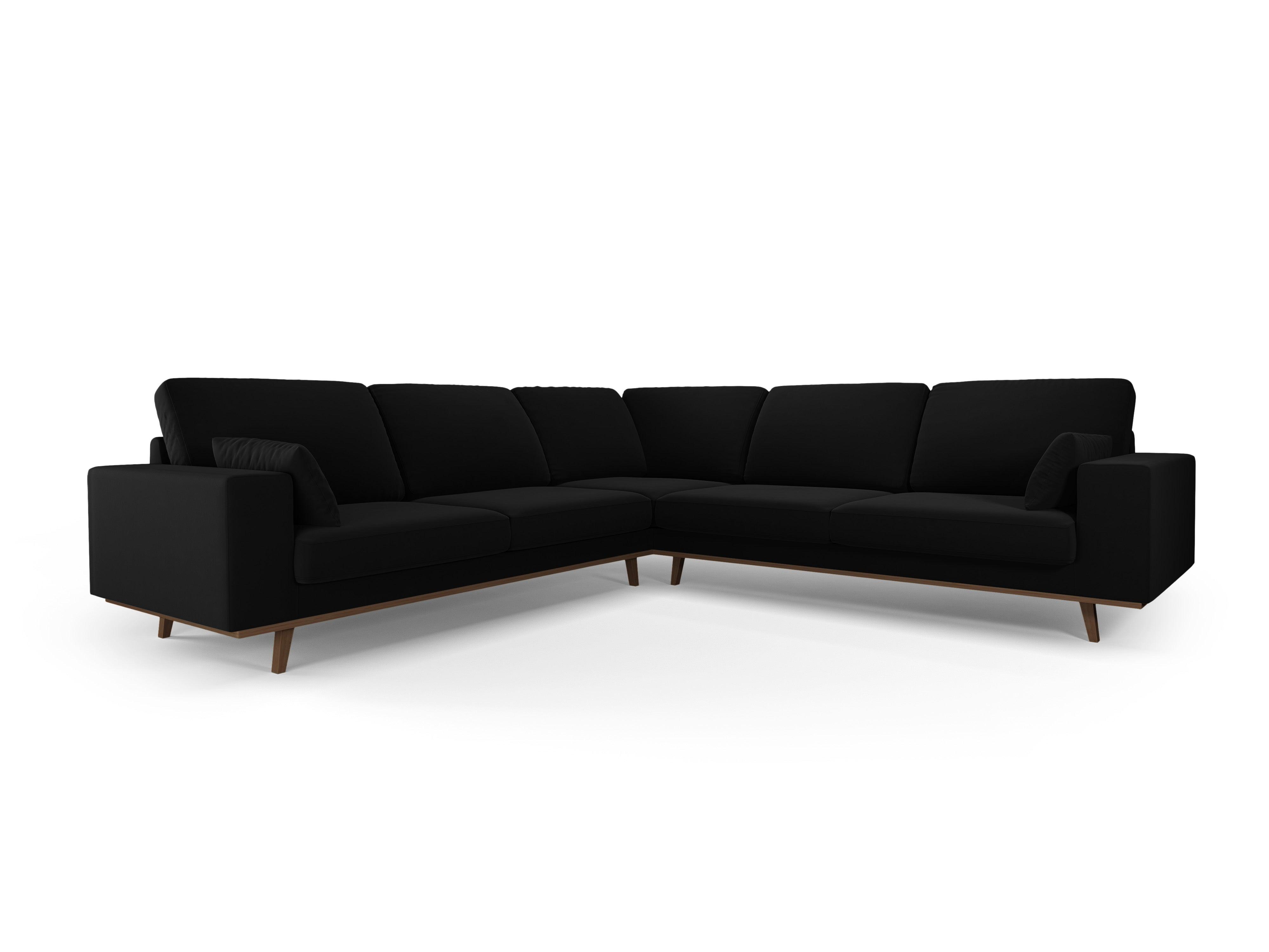 Narożnik aksamitny 5-osobowy symetryczny HEBE czarny Mazzini Sofas    Eye on Design