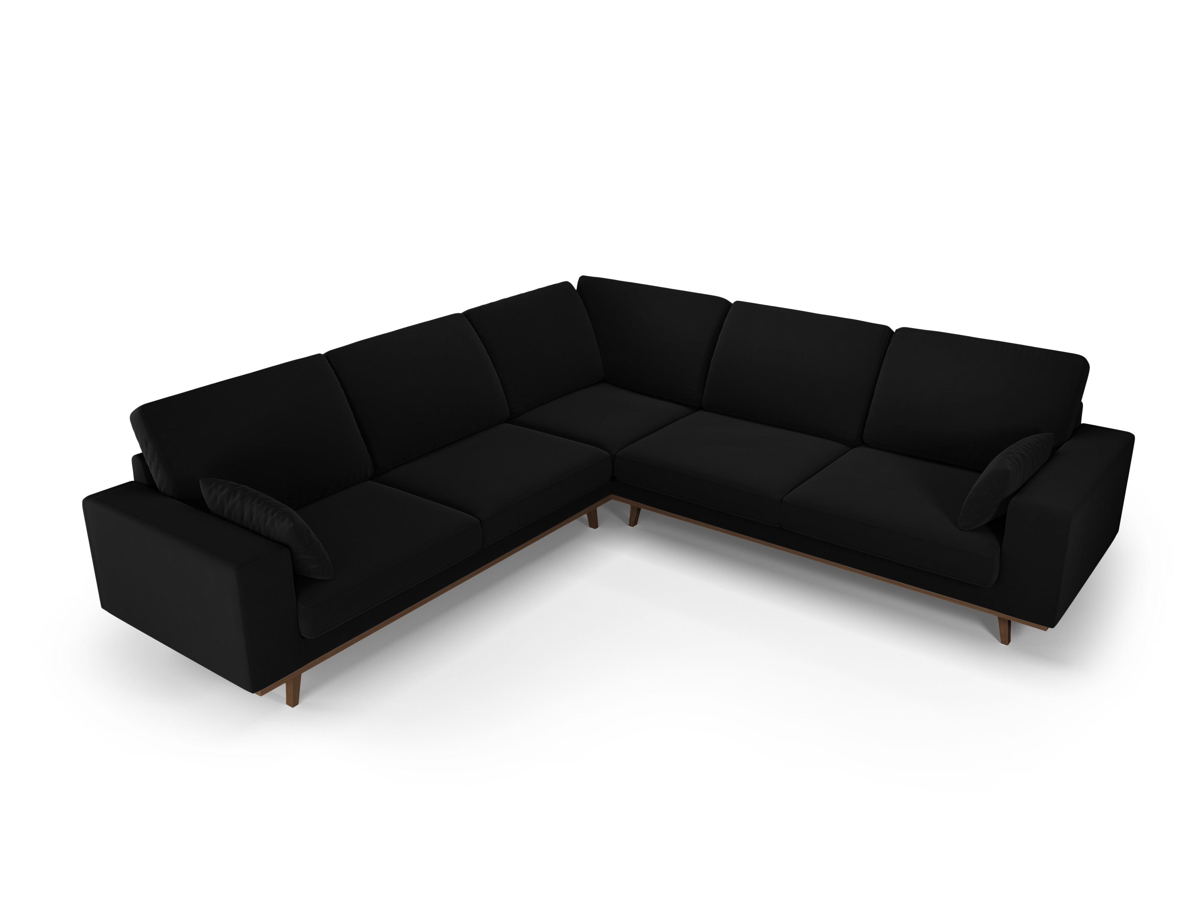 Narożnik aksamitny 5-osobowy symetryczny HEBE czarny Mazzini Sofas    Eye on Design