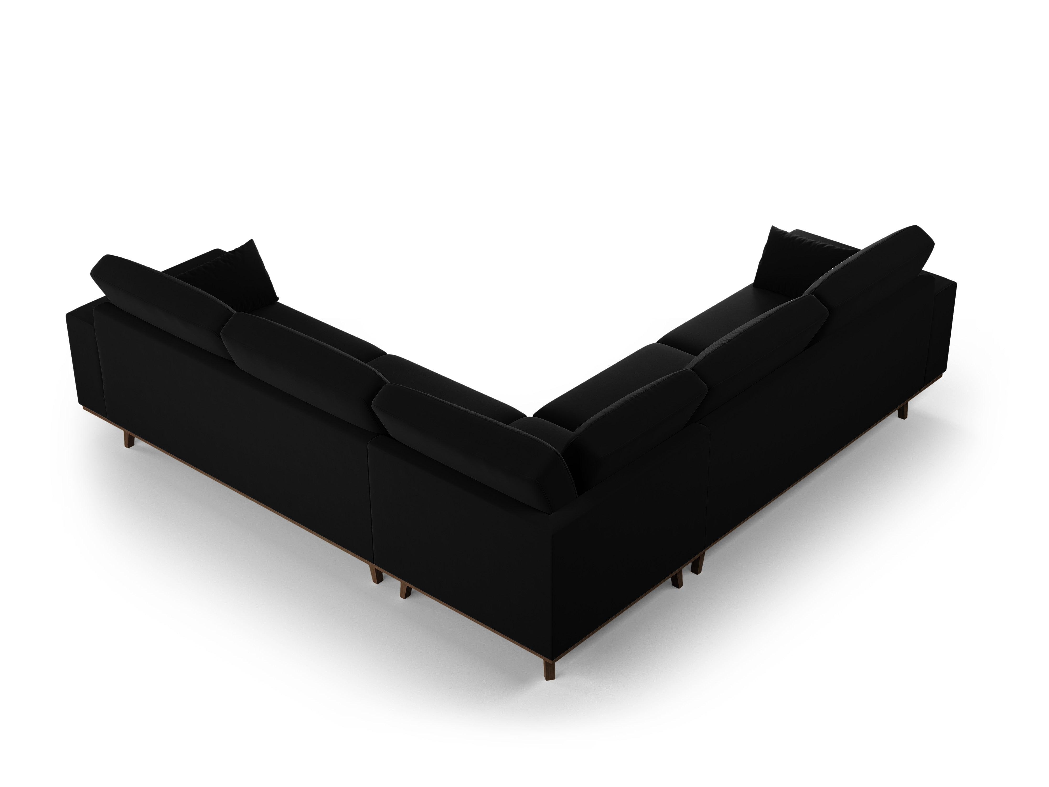 Narożnik aksamitny 5-osobowy symetryczny HEBE czarny Mazzini Sofas    Eye on Design