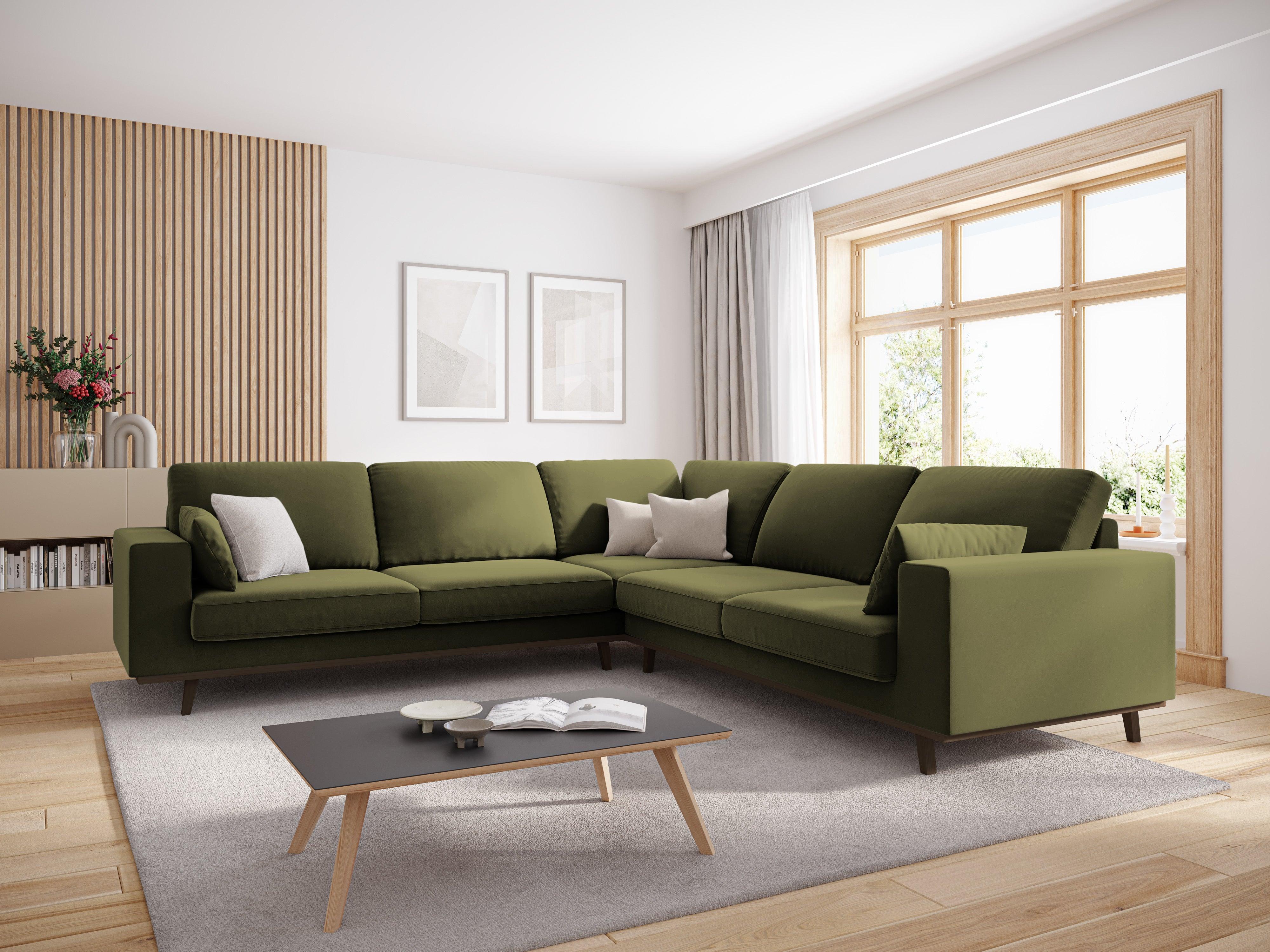 Narożnik aksamitny 5-osobowy symetryczny HEBE zielony Mazzini Sofas    Eye on Design