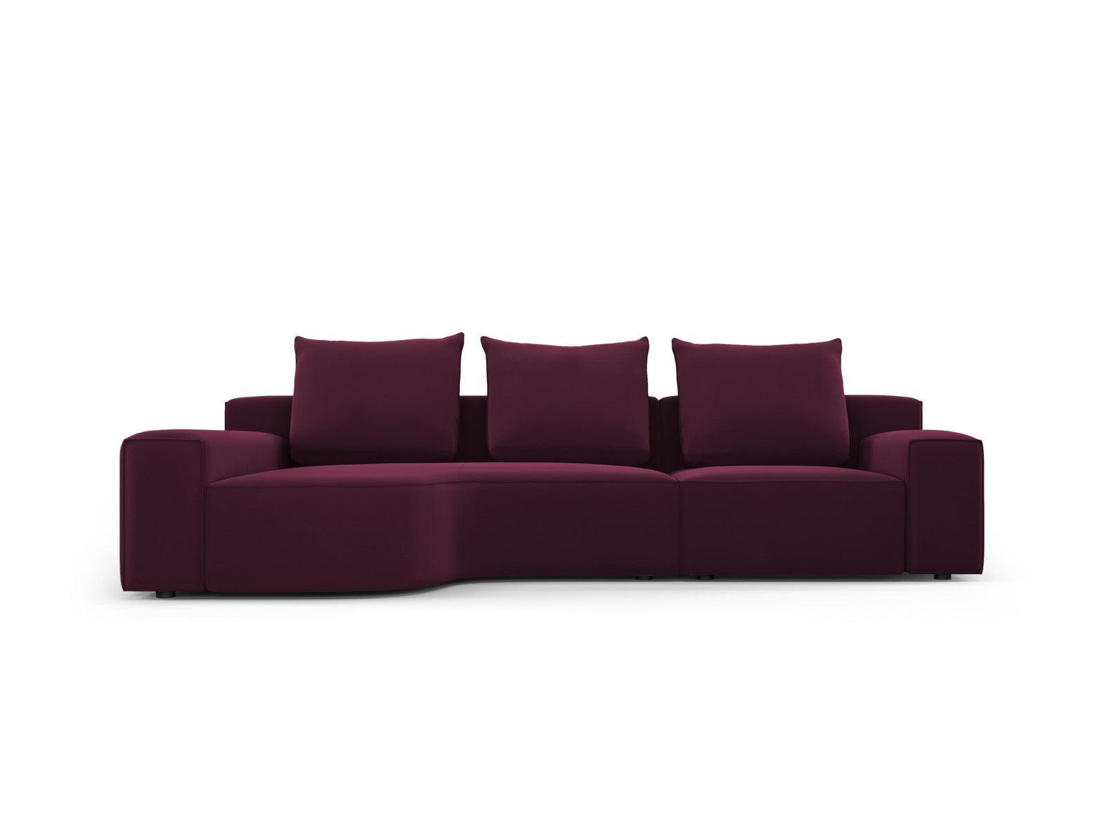 Narożnik aksamitny lewostronny 4-osobowy IVY burgundowy Mazzini Sofas    Eye on Design