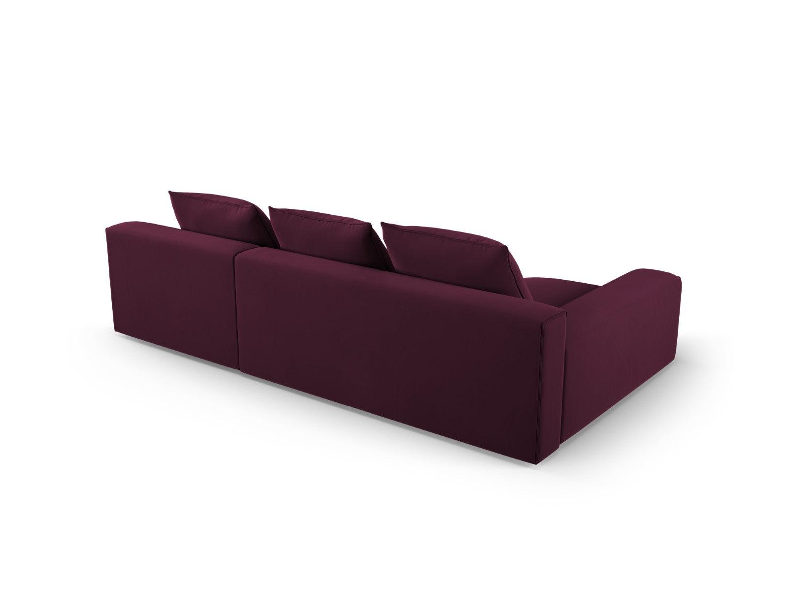 Narożnik aksamitny lewostronny 4-osobowy IVY burgundowy Mazzini Sofas    Eye on Design