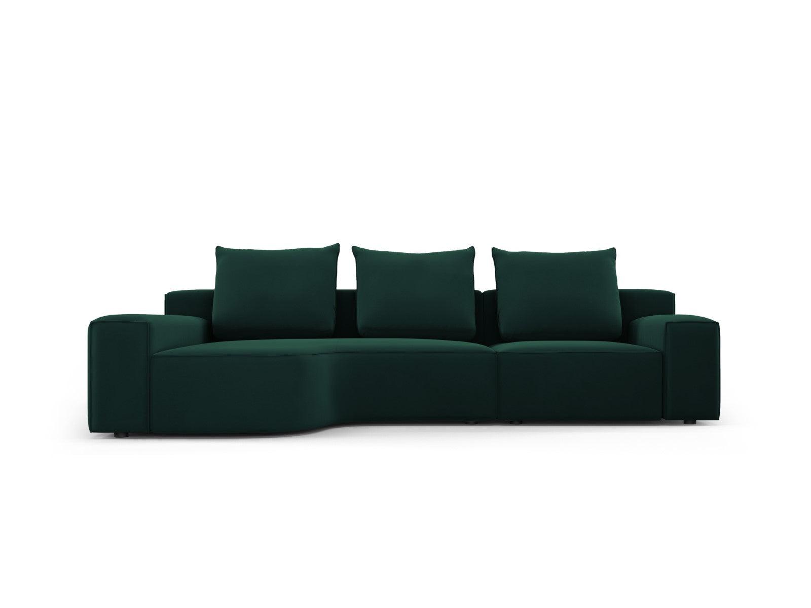 Narożnik aksamitny lewostronny 4-osobowy IVY butelkowa zieleń Mazzini Sofas    Eye on Design