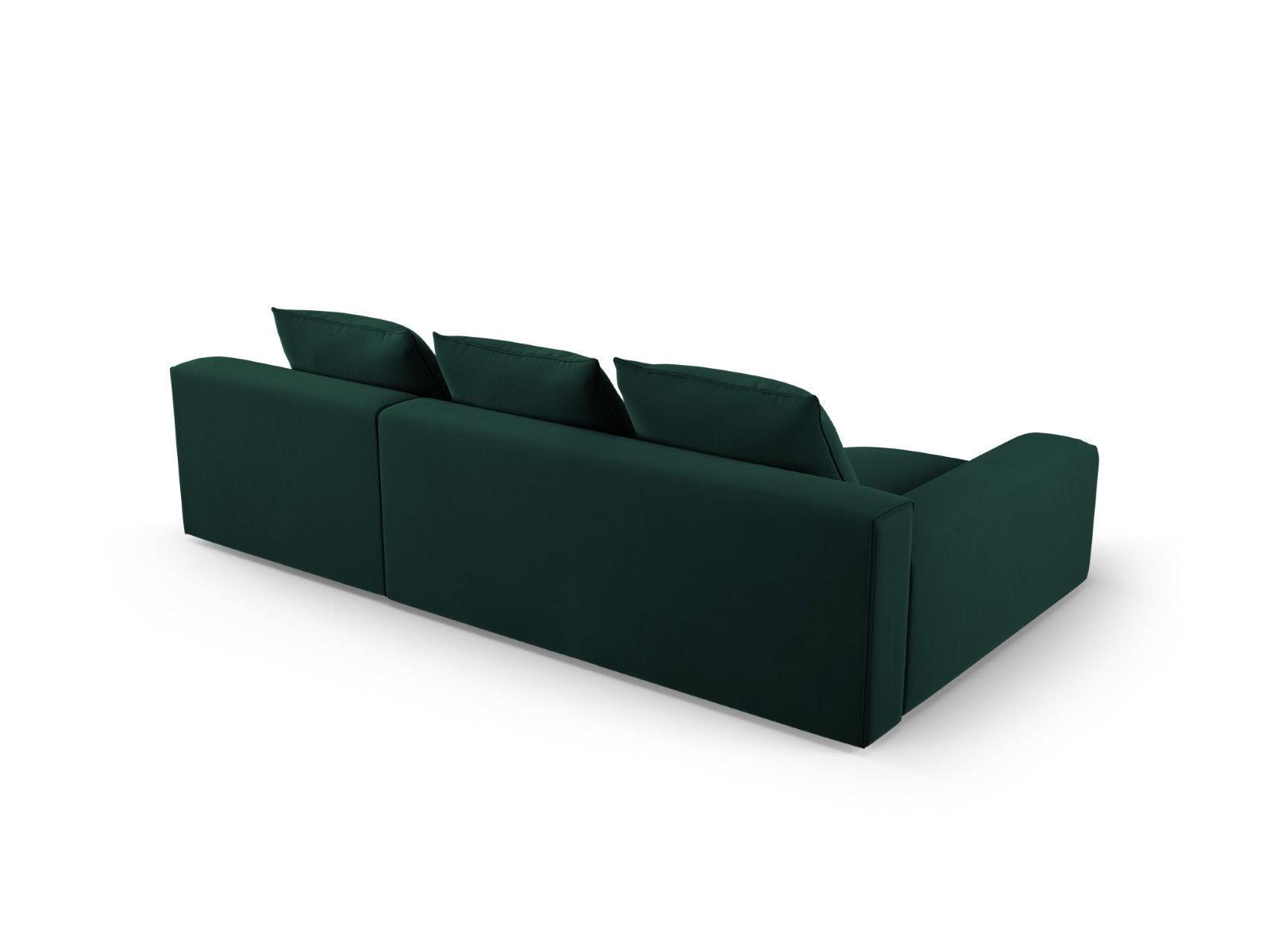 Narożnik aksamitny lewostronny 4-osobowy IVY butelkowa zieleń Mazzini Sofas    Eye on Design