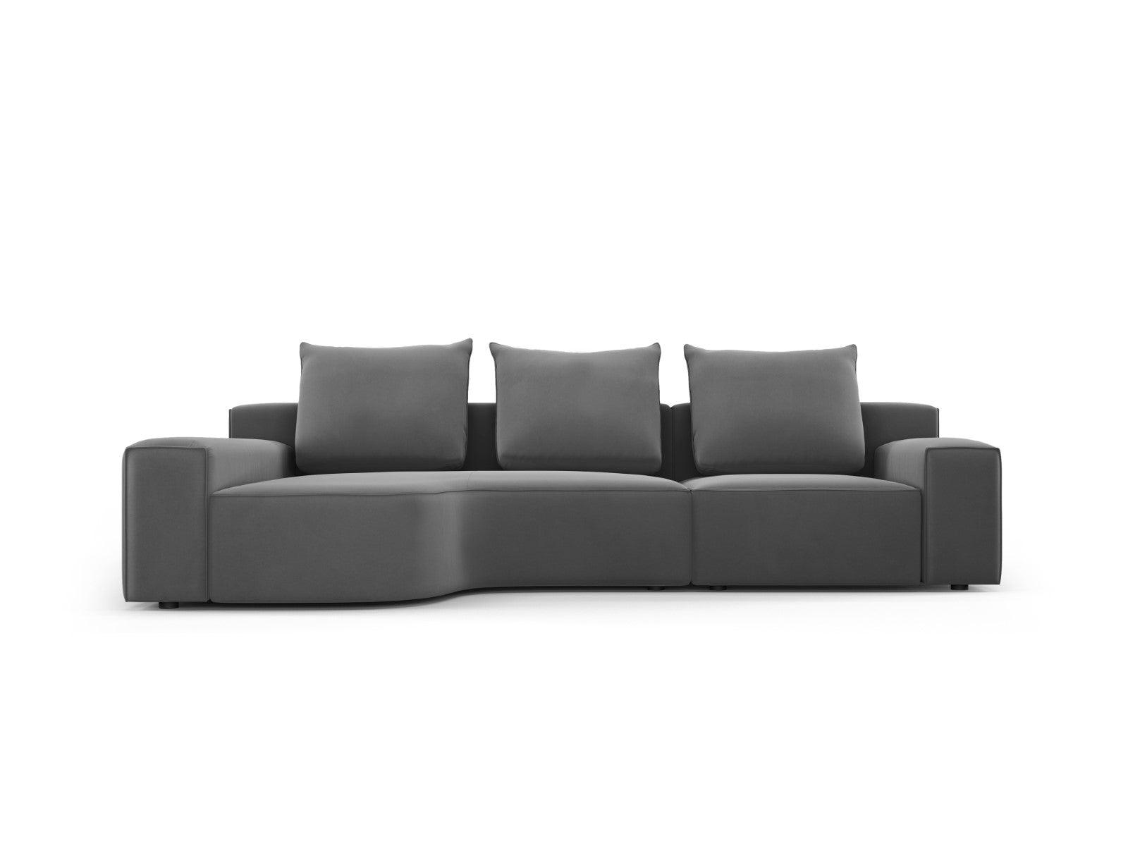 Narożnik aksamitny lewostronny 4-osobowy IVY ciemnoszary Mazzini Sofas    Eye on Design