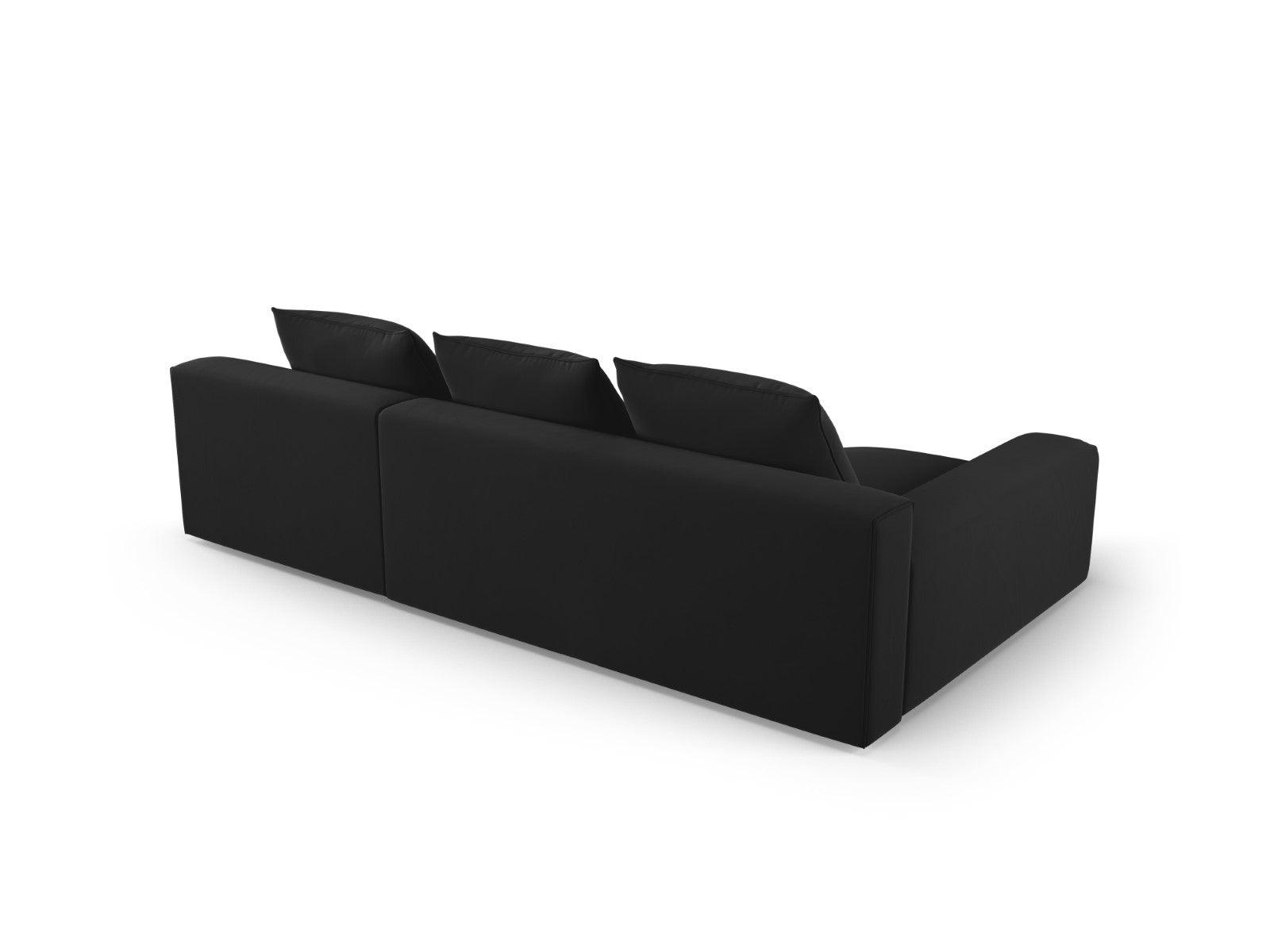 Narożnik aksamitny lewostronny 4-osobowy IVY czarny Mazzini Sofas    Eye on Design