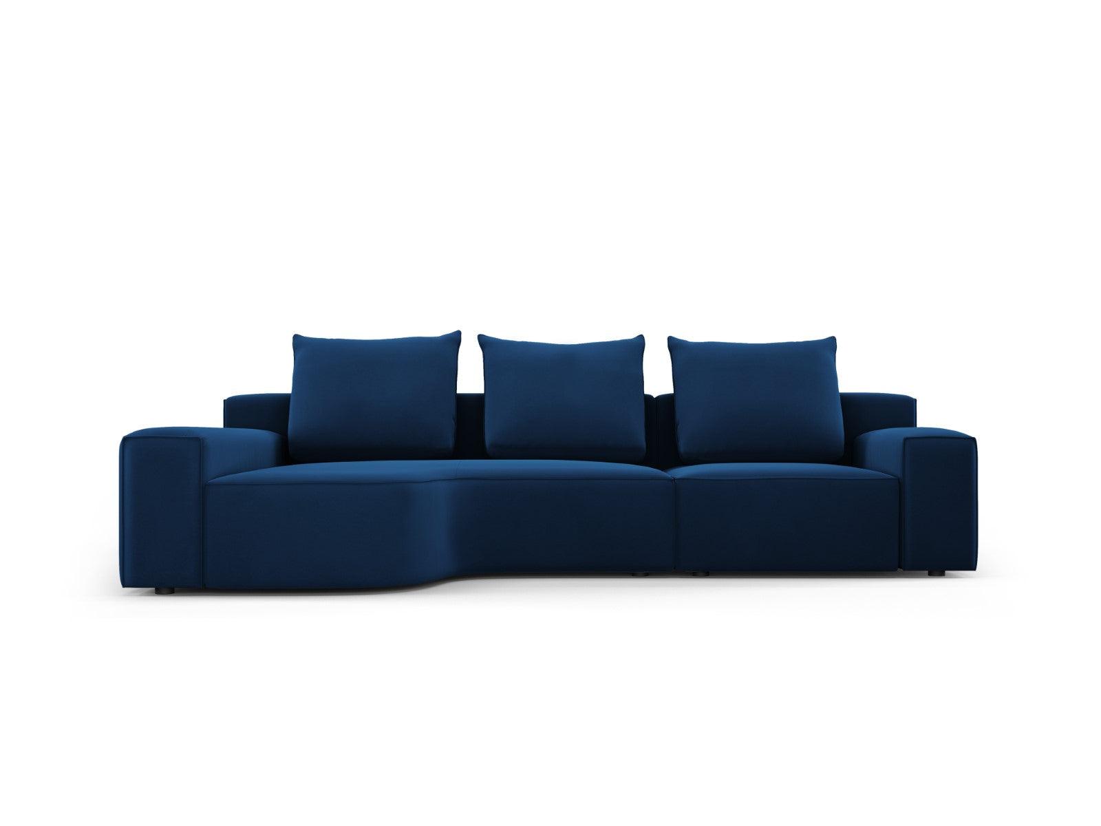 Narożnik aksamitny lewostronny 4-osobowy IVY granatowy Mazzini Sofas    Eye on Design