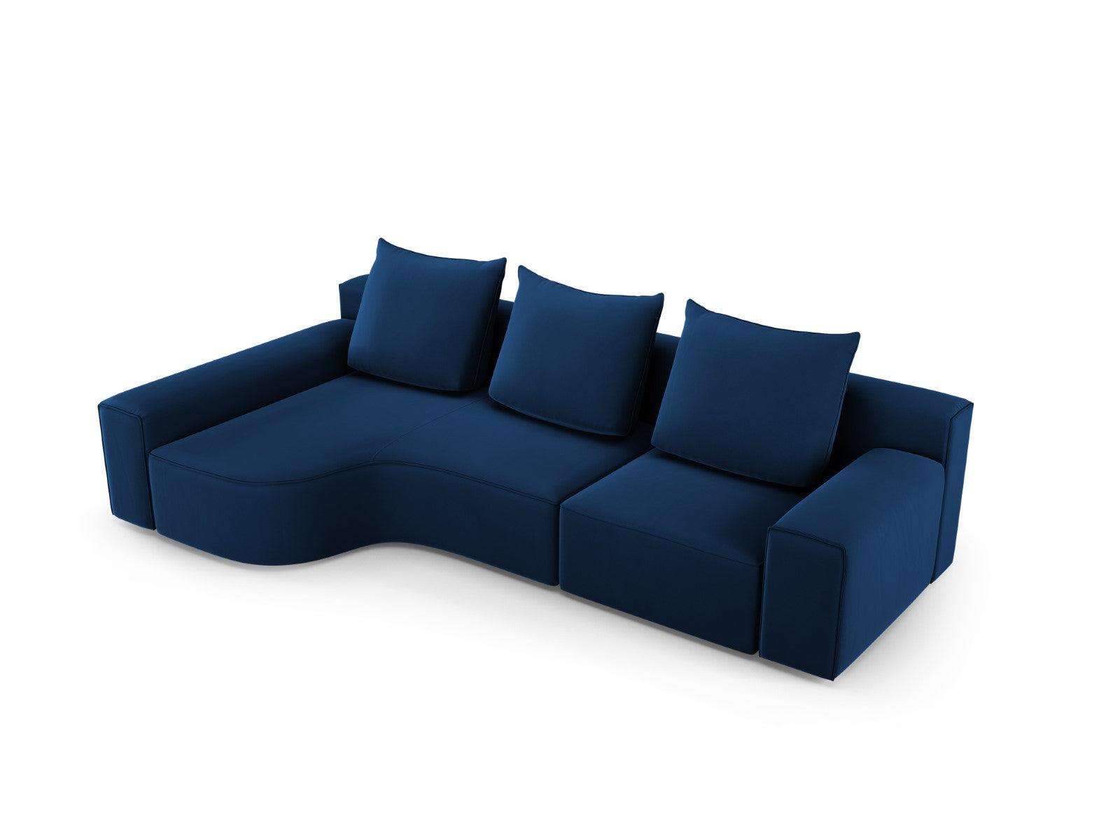 Narożnik aksamitny lewostronny 4-osobowy IVY granatowy Mazzini Sofas    Eye on Design