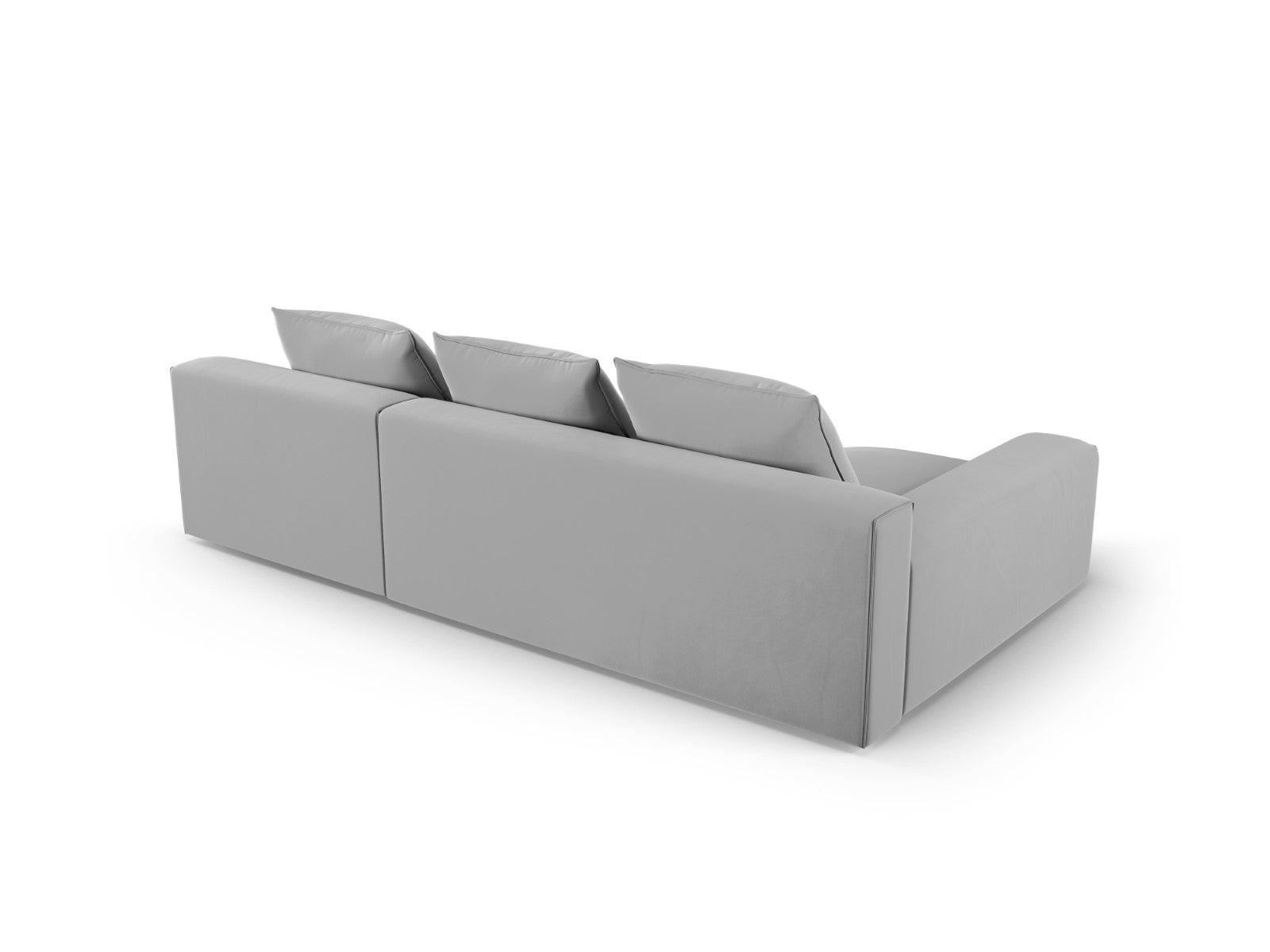 Narożnik aksamitny lewostronny 4-osobowy IVY jasnoszary Mazzini Sofas    Eye on Design