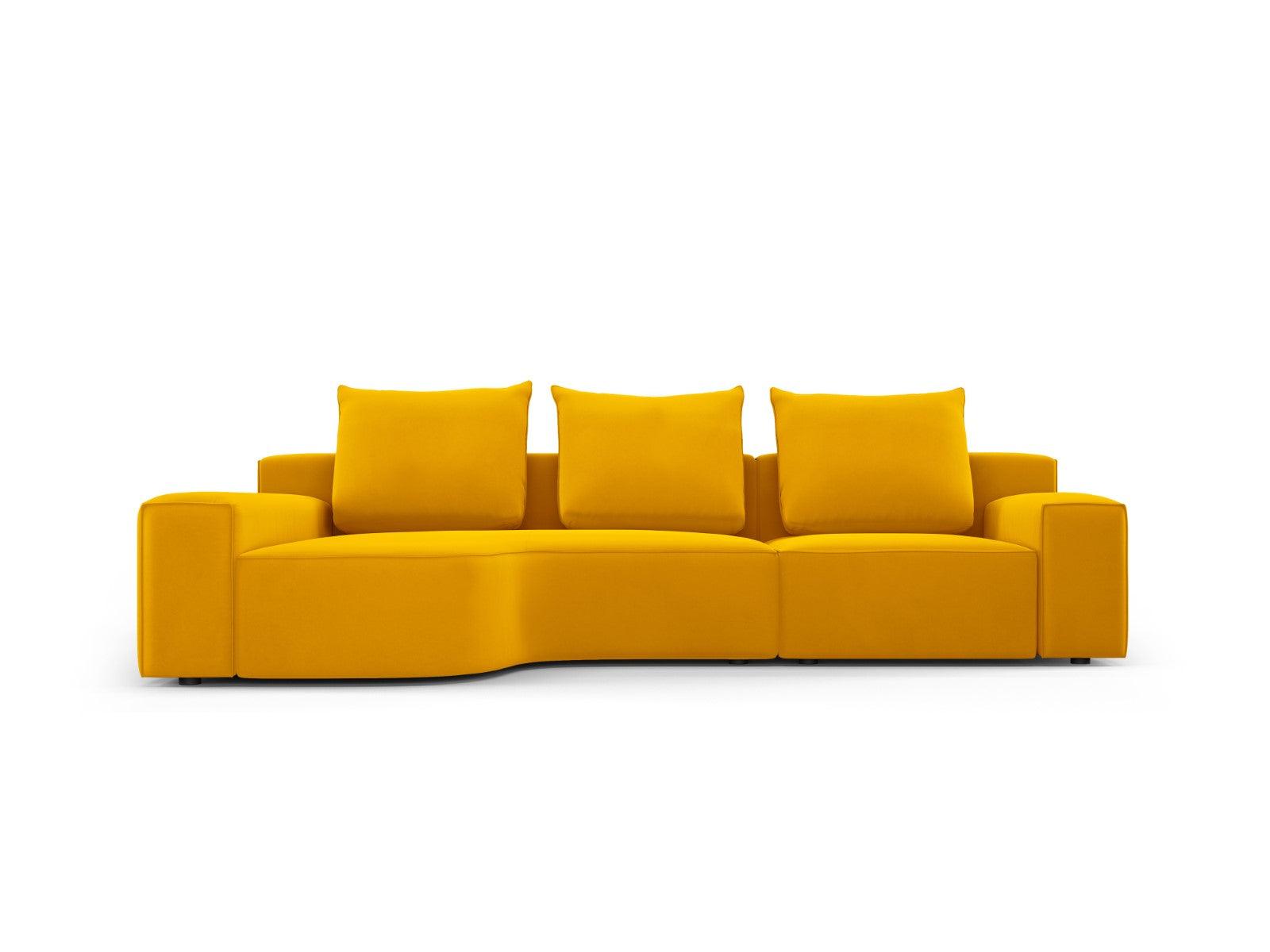 Narożnik aksamitny lewostronny 4-osobowy IVY żółty Mazzini Sofas    Eye on Design