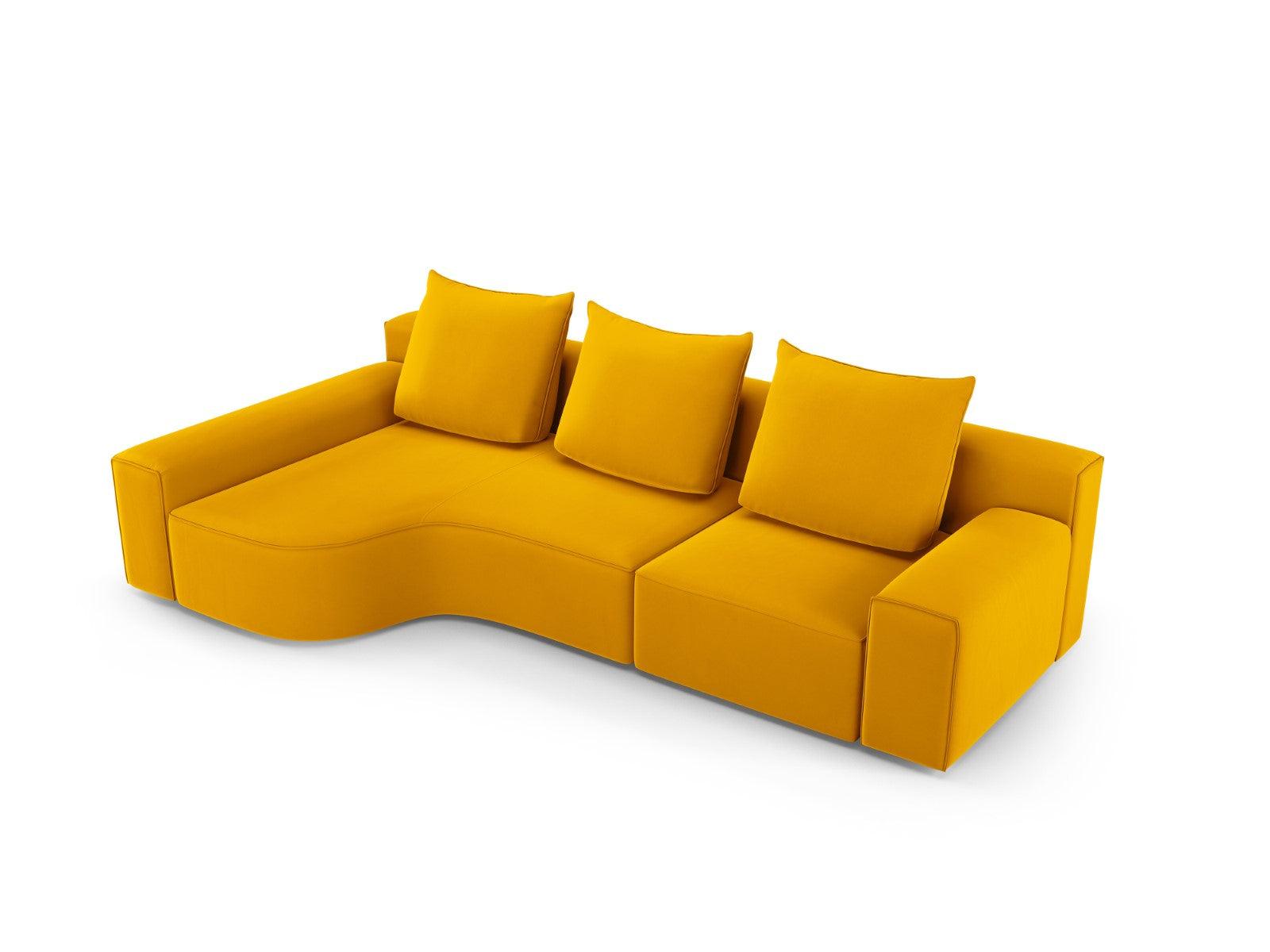 Narożnik aksamitny lewostronny 4-osobowy IVY żółty Mazzini Sofas    Eye on Design