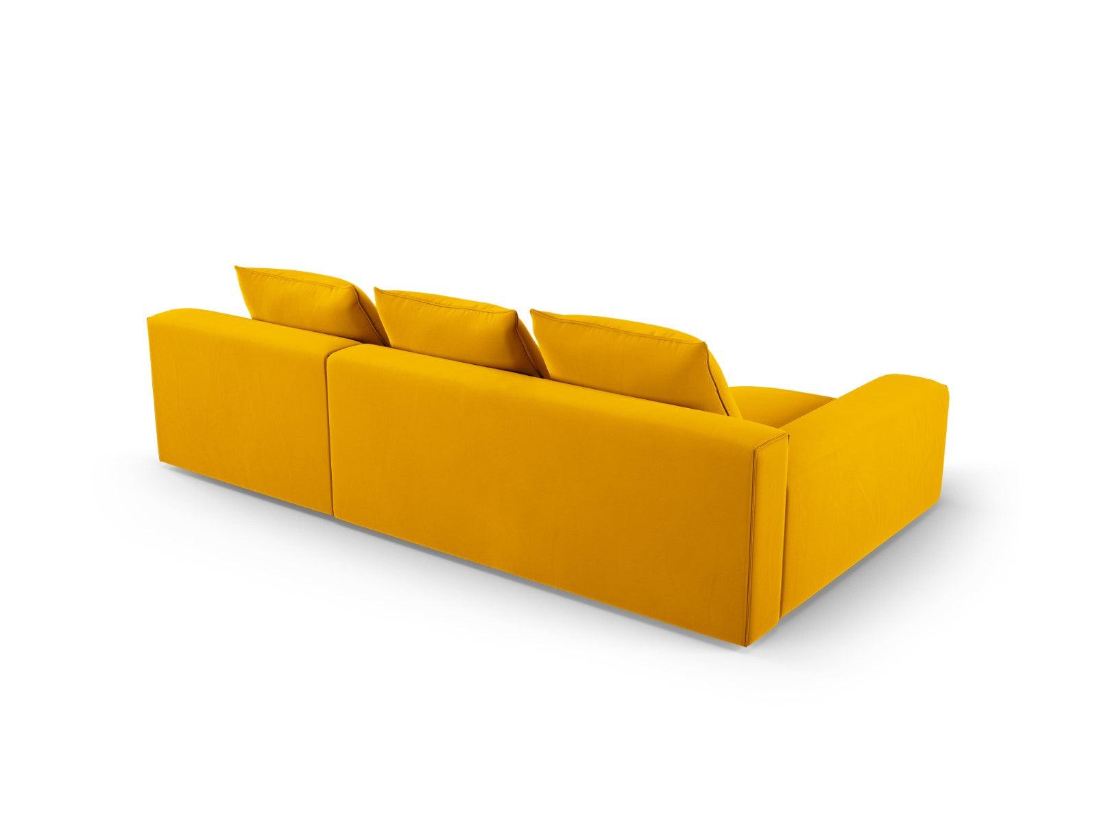 Narożnik aksamitny lewostronny 4-osobowy IVY żółty Mazzini Sofas    Eye on Design