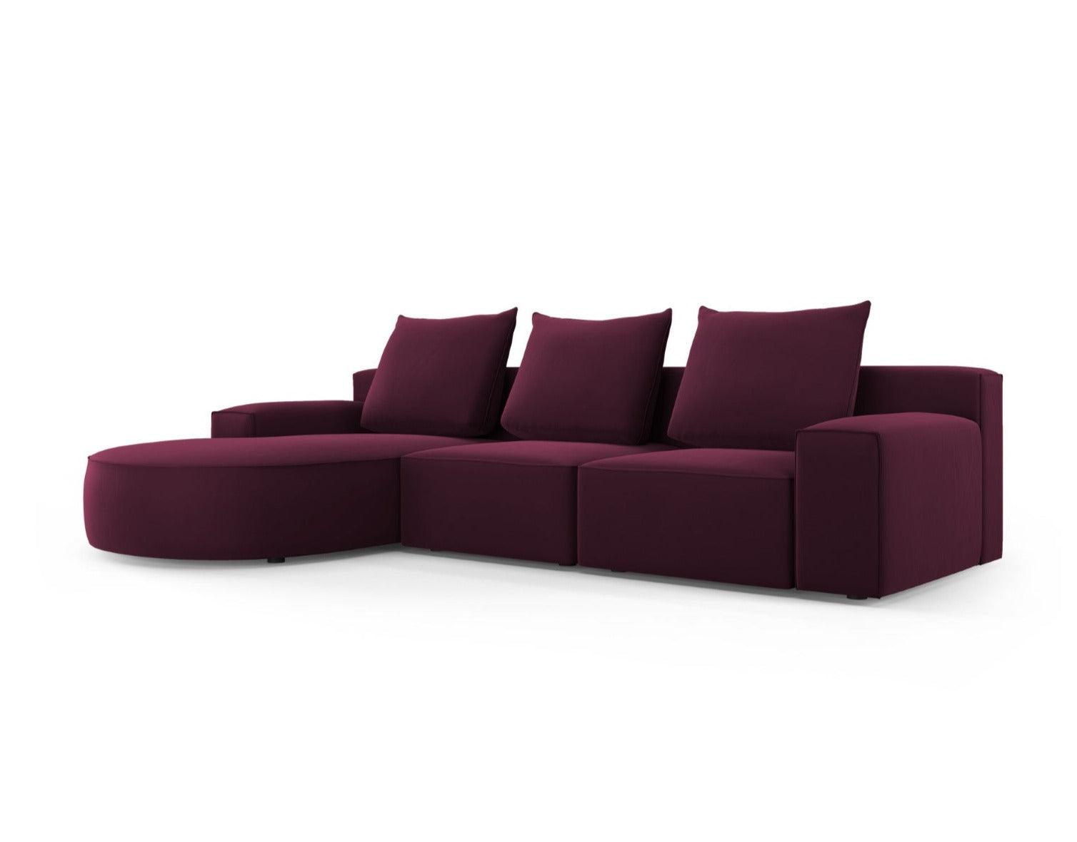 Narożnik aksamitny lewostronny 5-osobowy IVY burgundowy Mazzini Sofas    Eye on Design