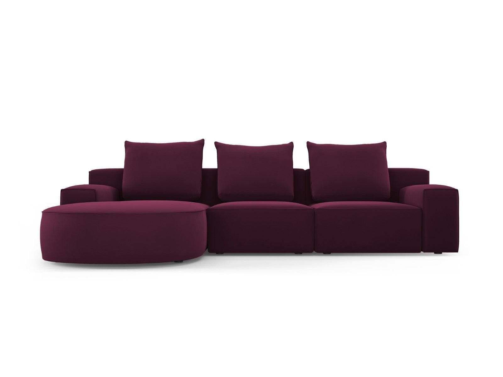 Narożnik aksamitny lewostronny 5-osobowy IVY burgundowy Mazzini Sofas    Eye on Design