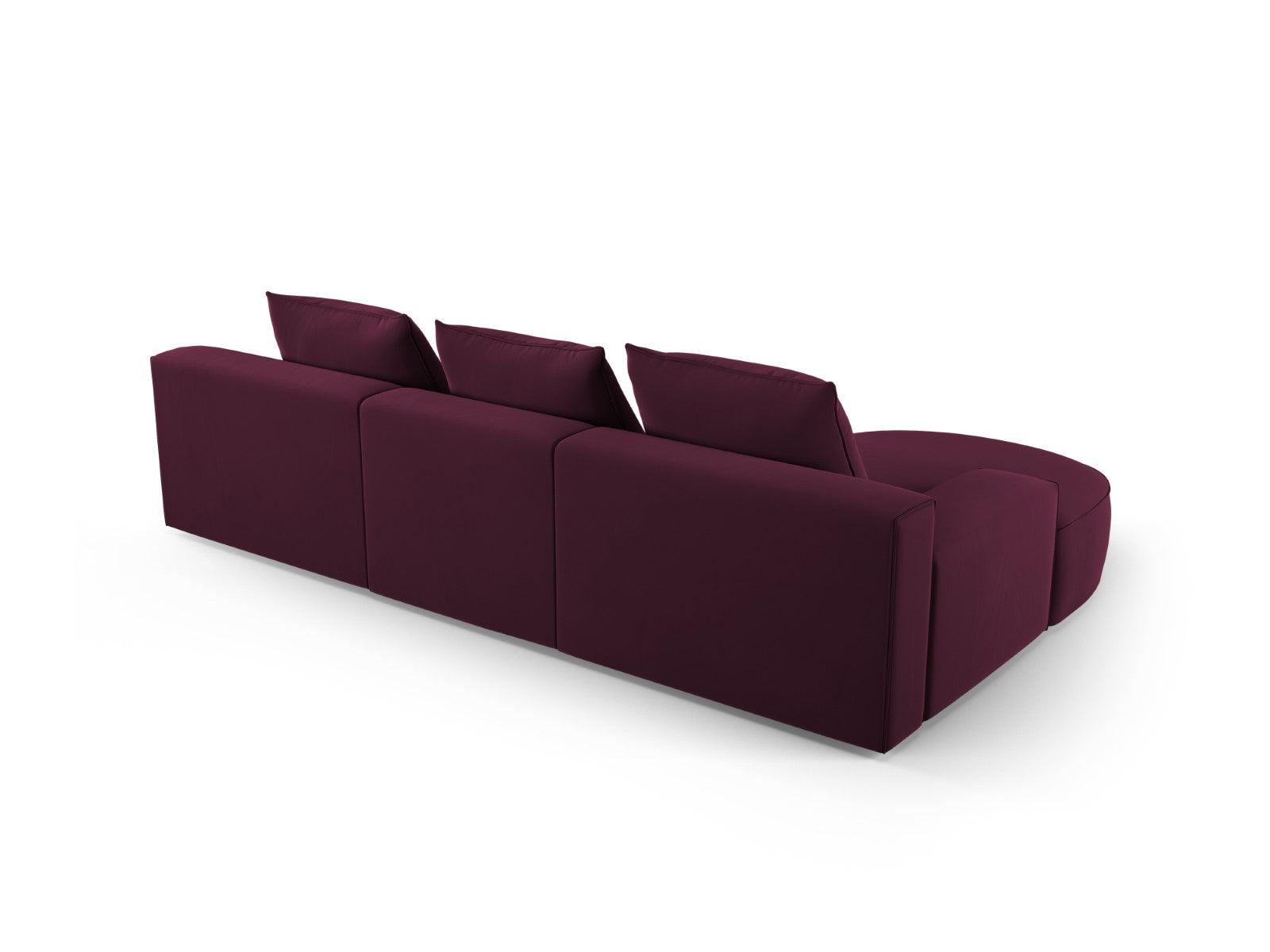 Narożnik aksamitny lewostronny 5-osobowy IVY burgundowy Mazzini Sofas    Eye on Design