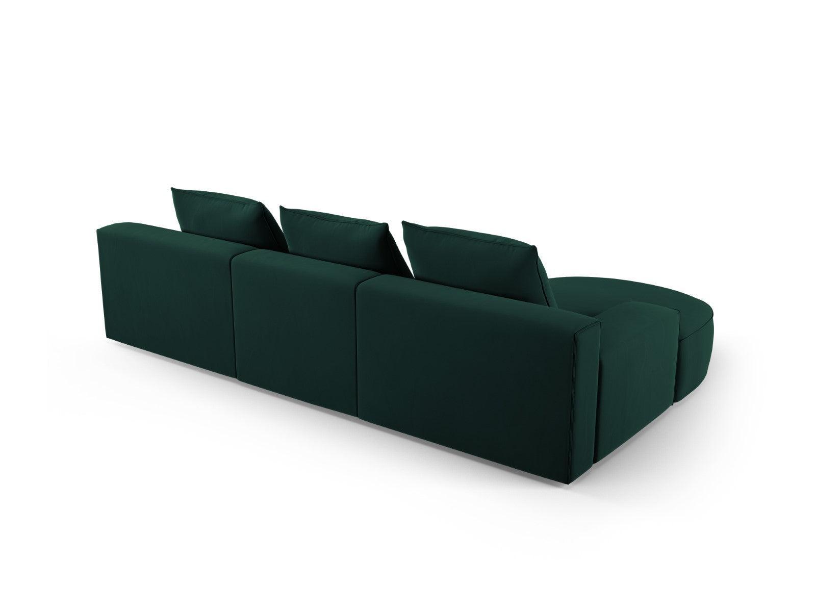 Narożnik aksamitny lewostronny 5-osobowy IVY butelkowa zieleń Mazzini Sofas    Eye on Design