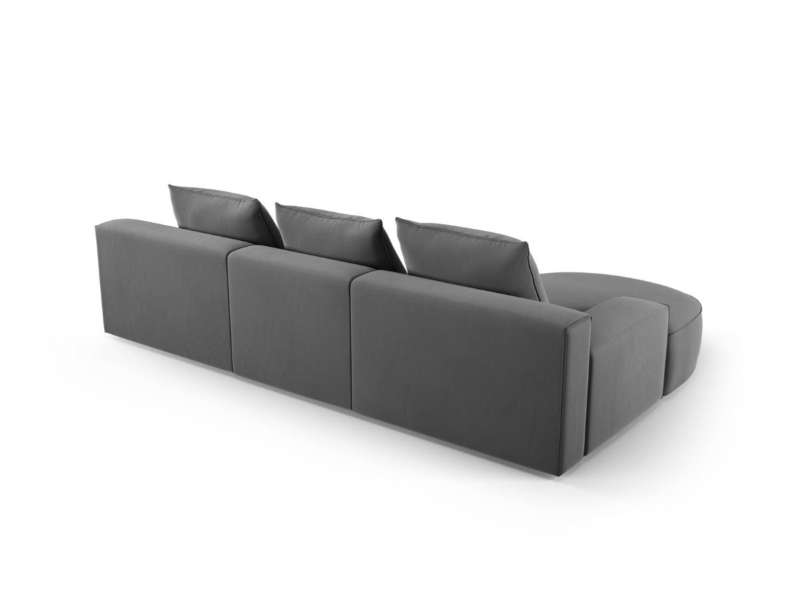 Narożnik aksamitny lewostronny 5-osobowy IVY ciemnoszary Mazzini Sofas    Eye on Design