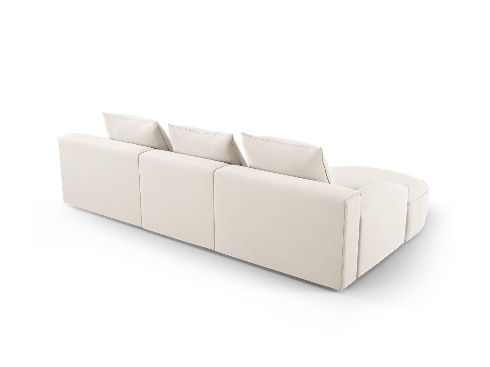 Narożnik aksamitny lewostronny 5-osobowy IVY jasnobeżowy Mazzini Sofas    Eye on Design