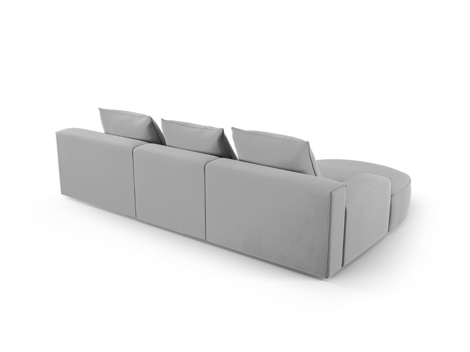 Narożnik aksamitny lewostronny 5-osobowy IVY jasnoszary Mazzini Sofas    Eye on Design