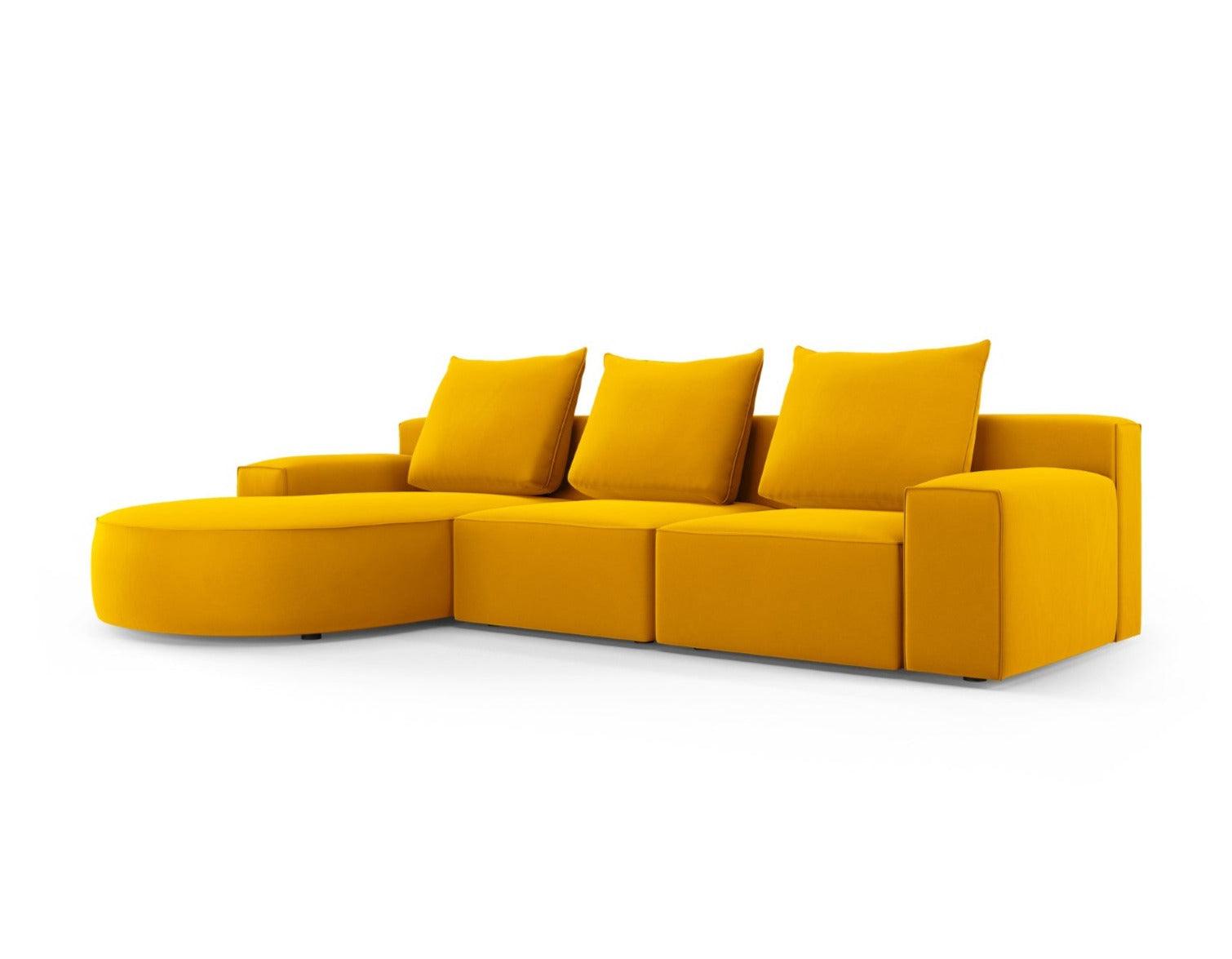 Narożnik aksamitny lewostronny 5-osobowy IVY żółty Mazzini Sofas    Eye on Design