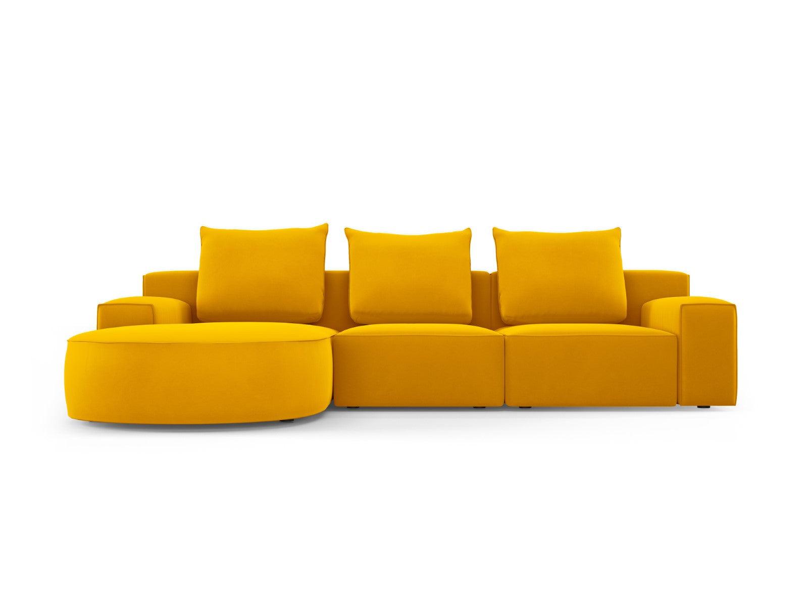 Narożnik aksamitny lewostronny 5-osobowy IVY żółty Mazzini Sofas    Eye on Design