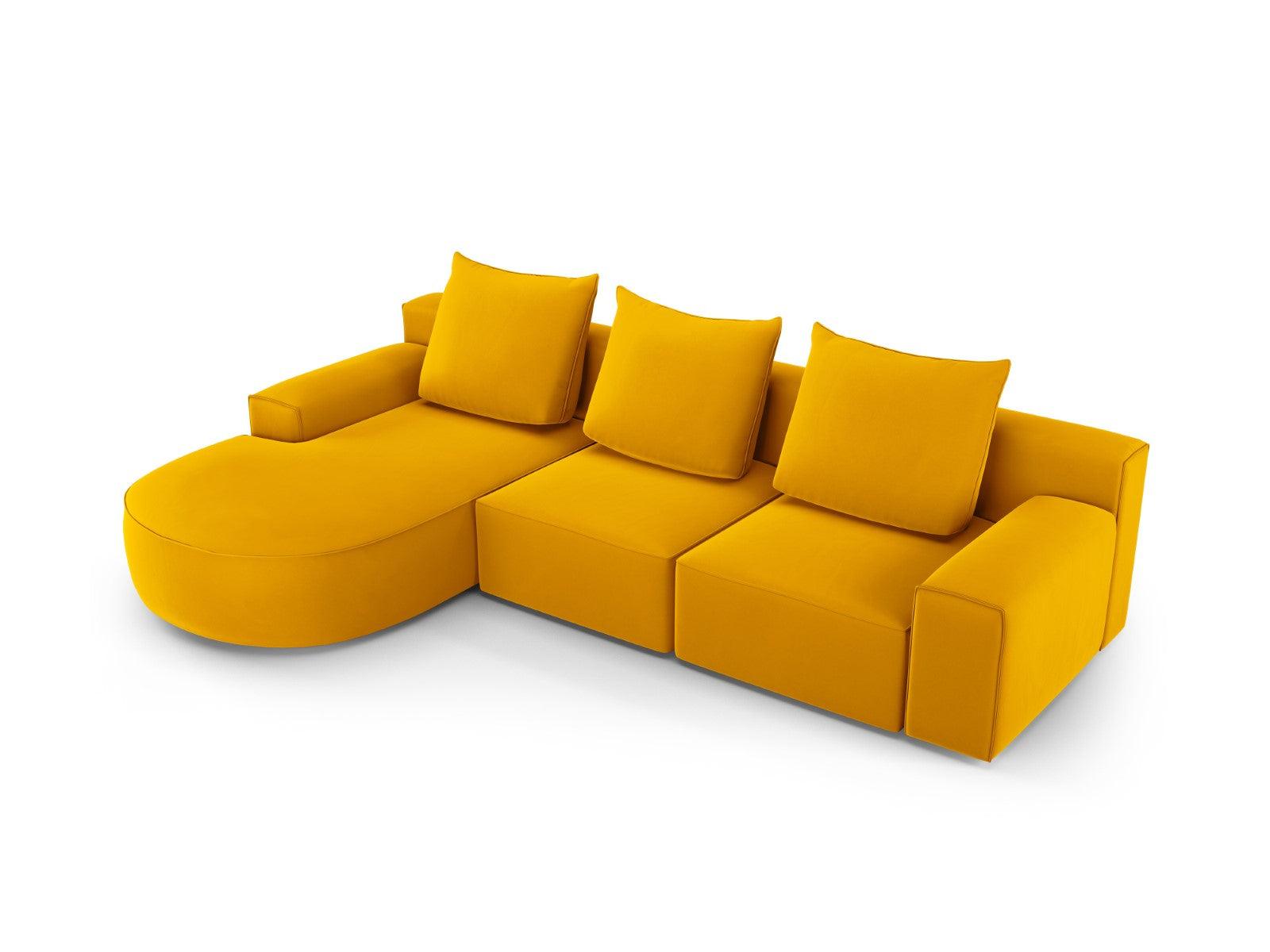 Narożnik aksamitny lewostronny 5-osobowy IVY żółty Mazzini Sofas    Eye on Design