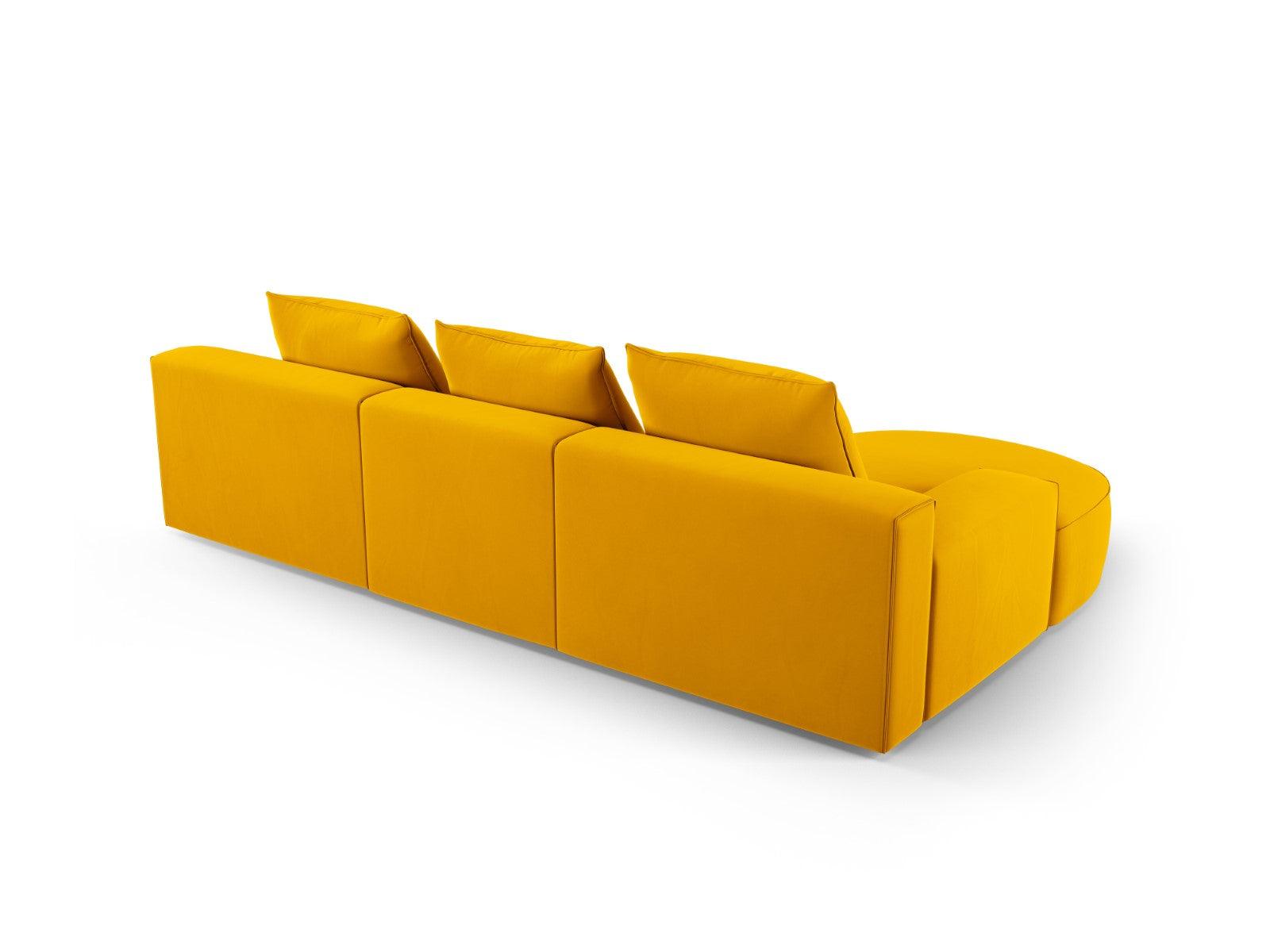 Narożnik aksamitny lewostronny 5-osobowy IVY żółty Mazzini Sofas    Eye on Design