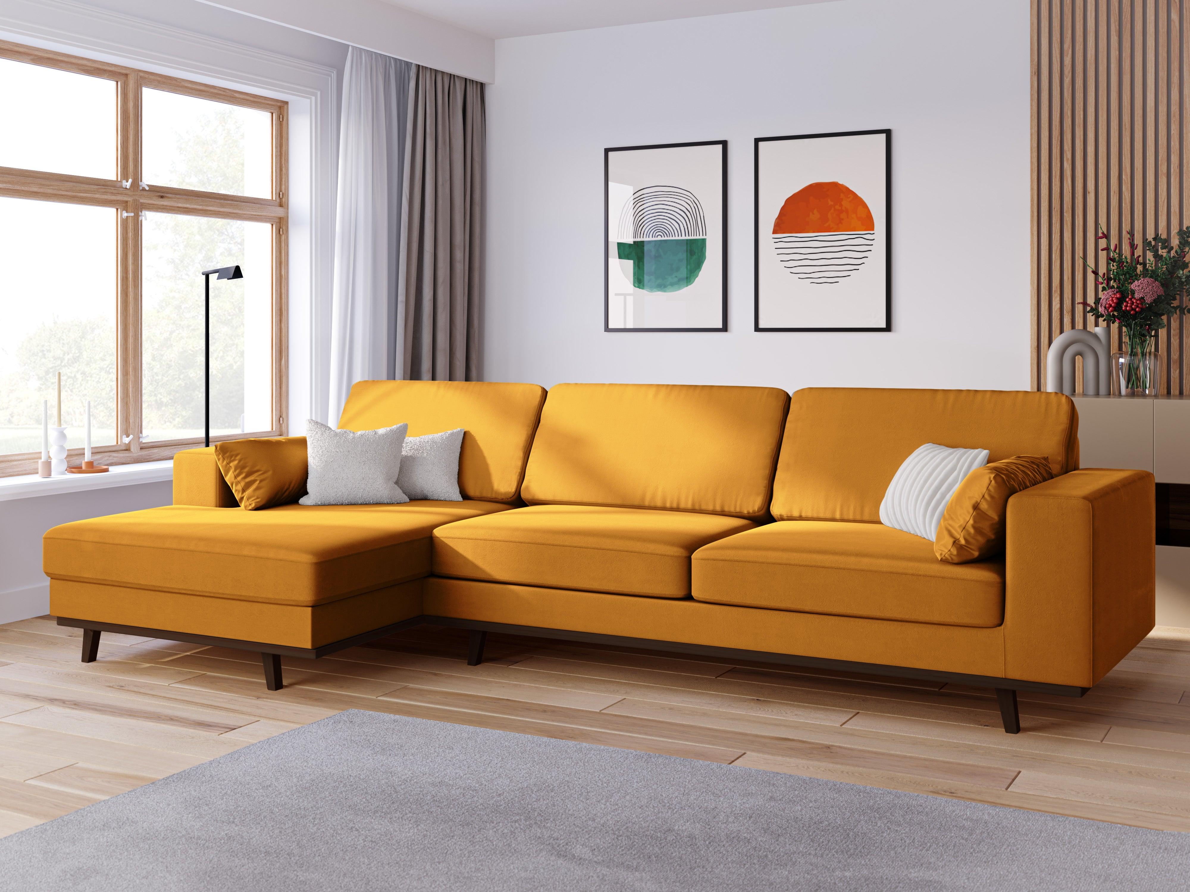 Narożnik aksamitny lewostronny HEBE żółty Mazzini Sofas    Eye on Design