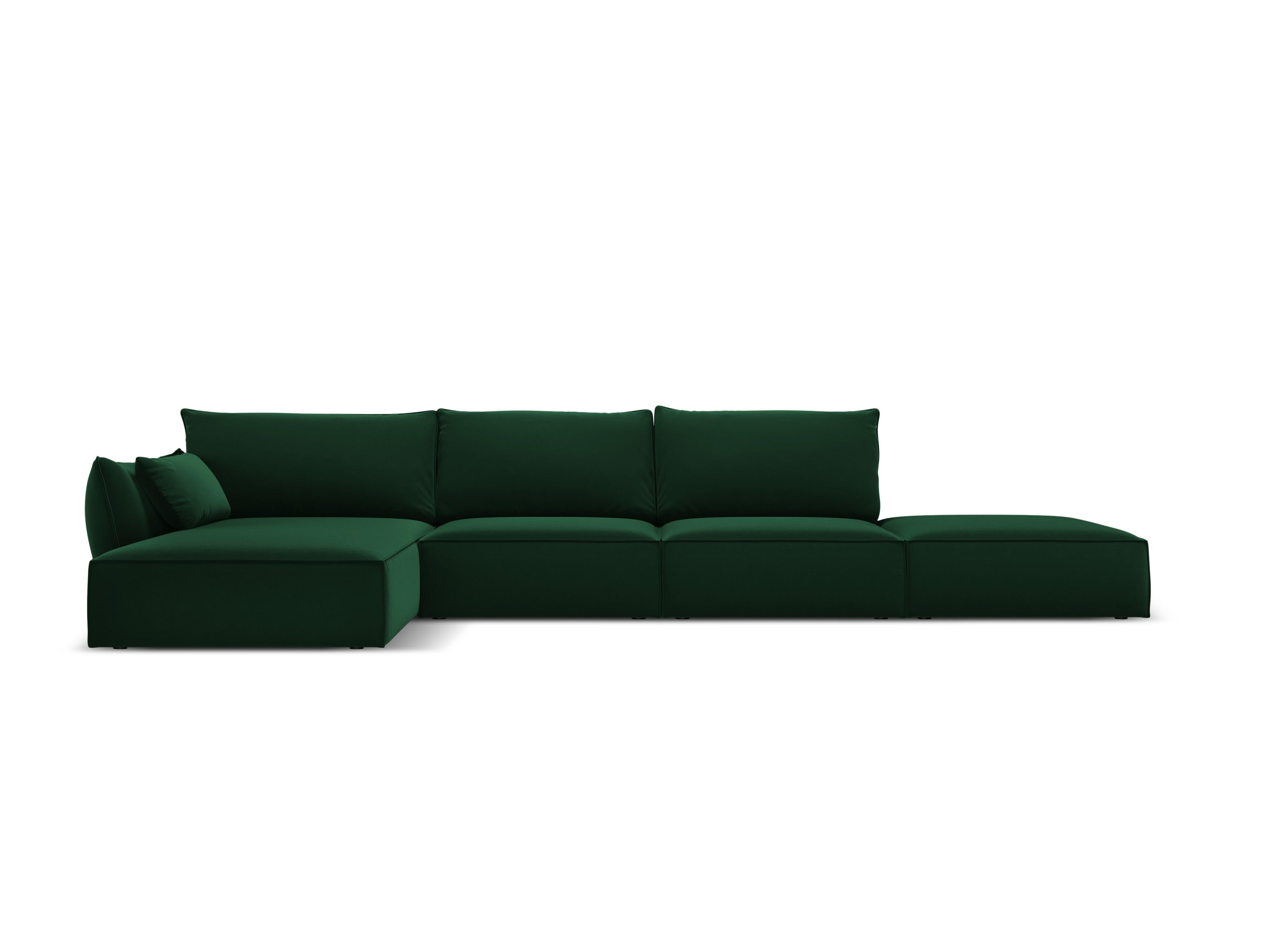 Narożnik aksamitny lewostronny otwarty VANDA butelkowa zieleń Mazzini Sofas    Eye on Design