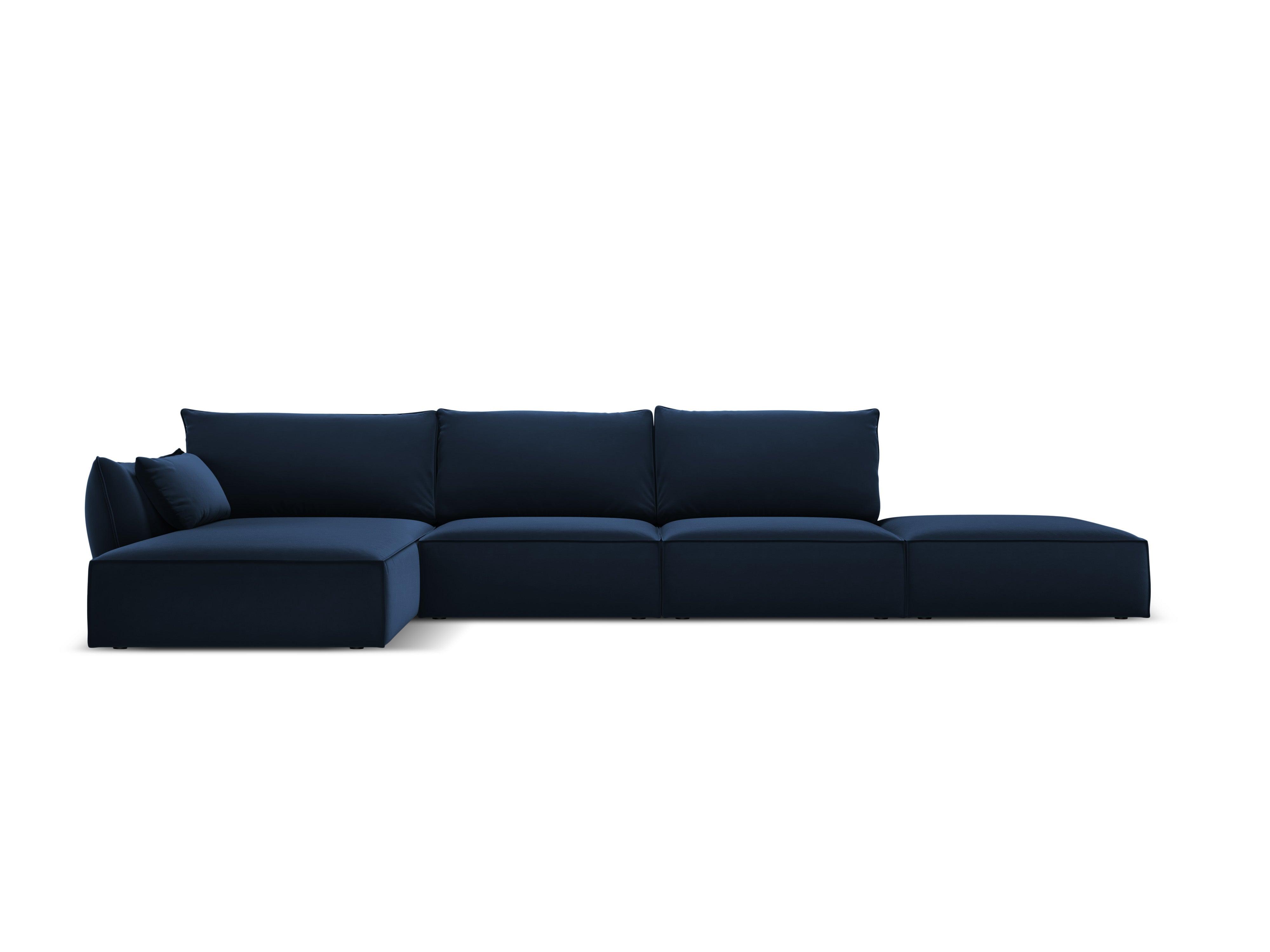 Narożnik aksamitny lewostronny otwarty VANDA granatowy Mazzini Sofas    Eye on Design