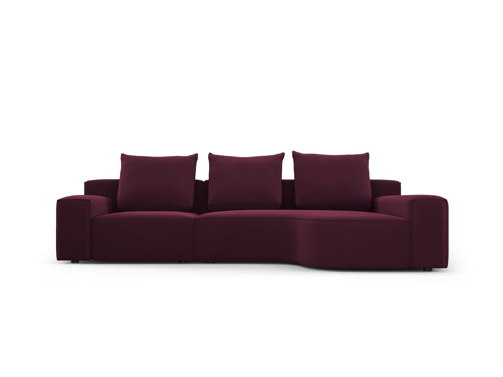 Narożnik aksamitny prawostronny 4-osobowy IVY burgundowy Mazzini Sofas    Eye on Design